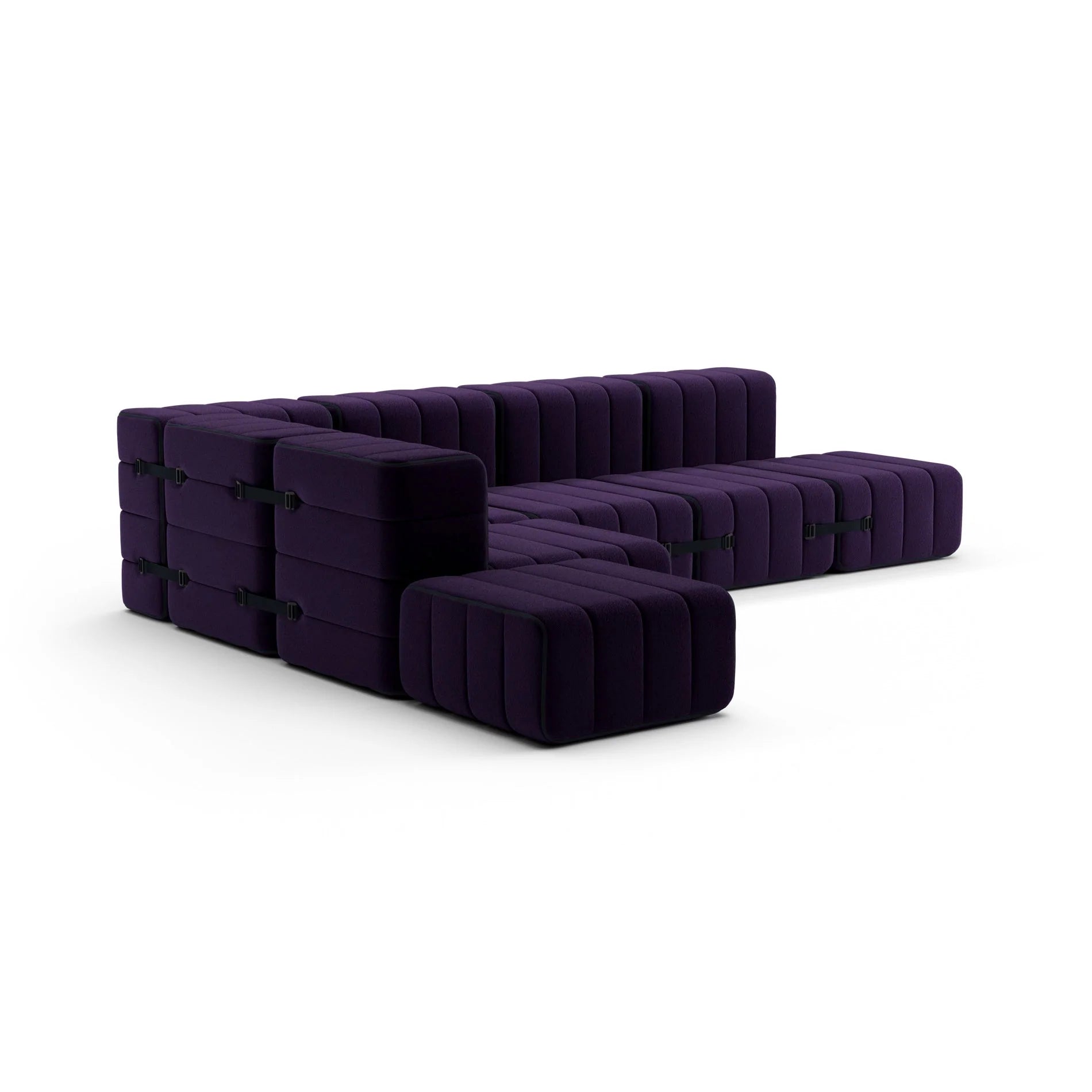 Modulares Sofa-System Curt - Jet Lila Sofas von Ambivalenz