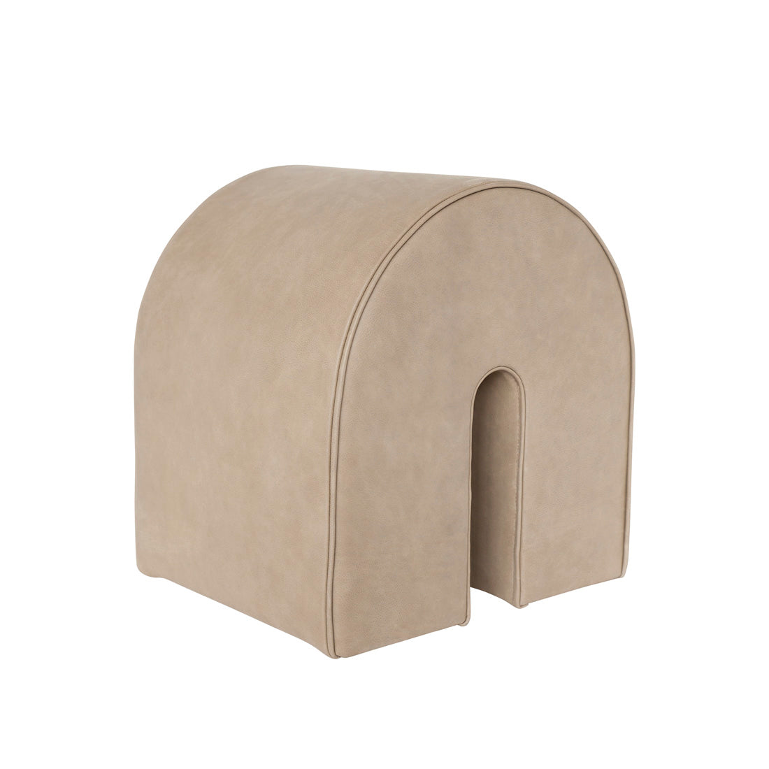 Curved Pouf Light Brown