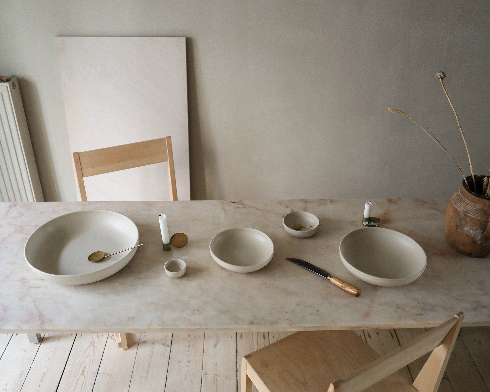 Otto Ceramic Shallow Bowl Set – Natural