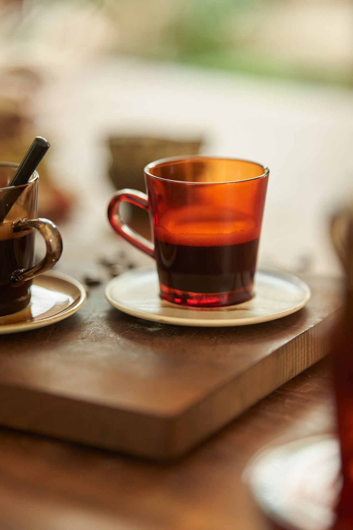 70s Glassware – Kaffeetassen, Amber Brown (4-Set) – HKLIVING – Ansicht 6