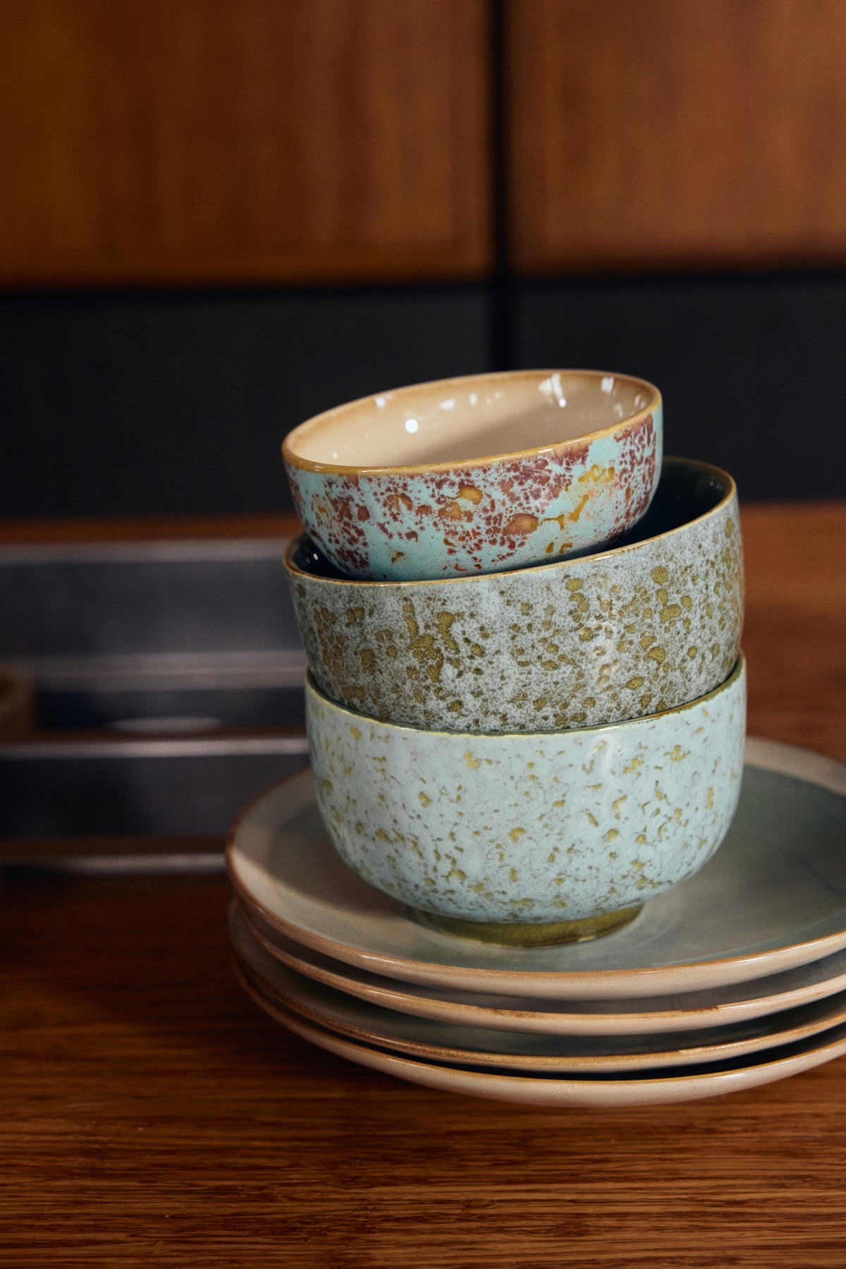 70s Ceramics – Frühstücksteller, Mist (2-Set) – HKLIVING – Ansicht 8