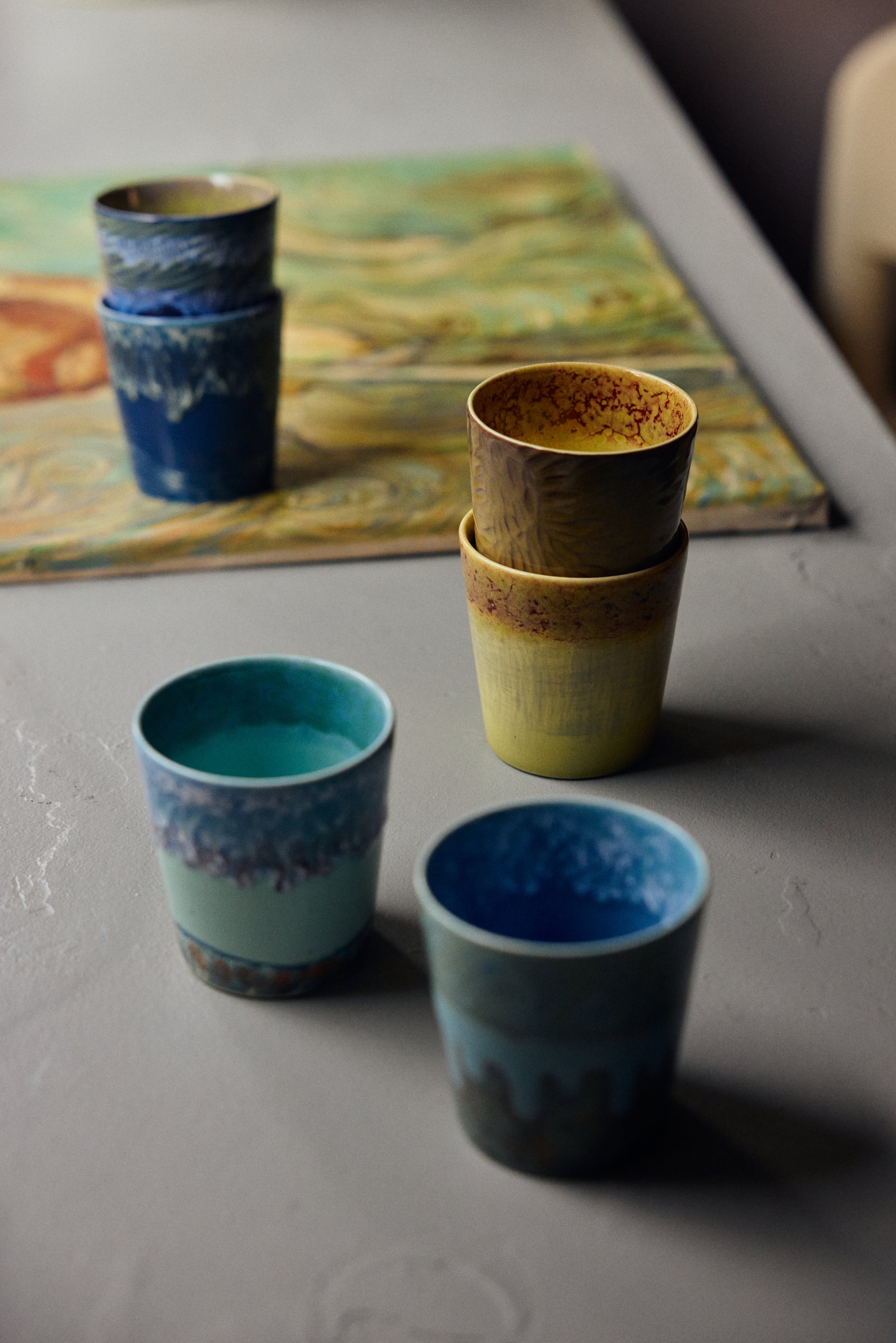 70s Ceramics: Van Gogh Coffee Mugs, Sunflowers (2er Set)