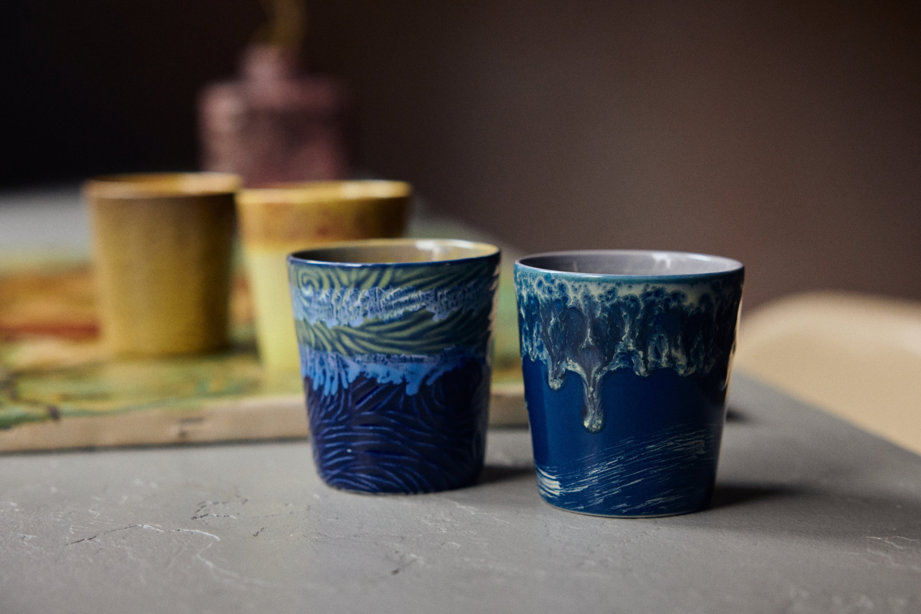 70s Ceramics: Van Gogh Coffee Mugs, Starry Night (2er Set)