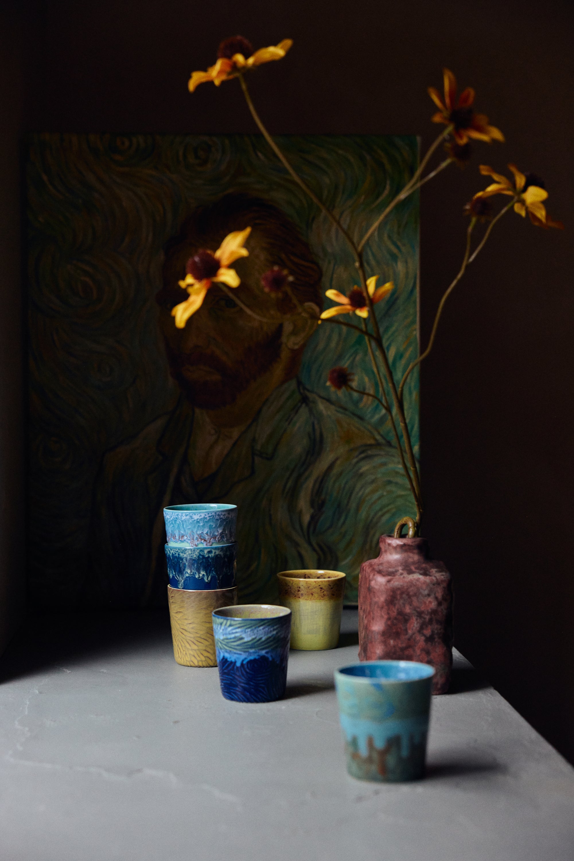 70s Ceramics: Van Gogh Coffee Mugs, Starry Night (2er Set)