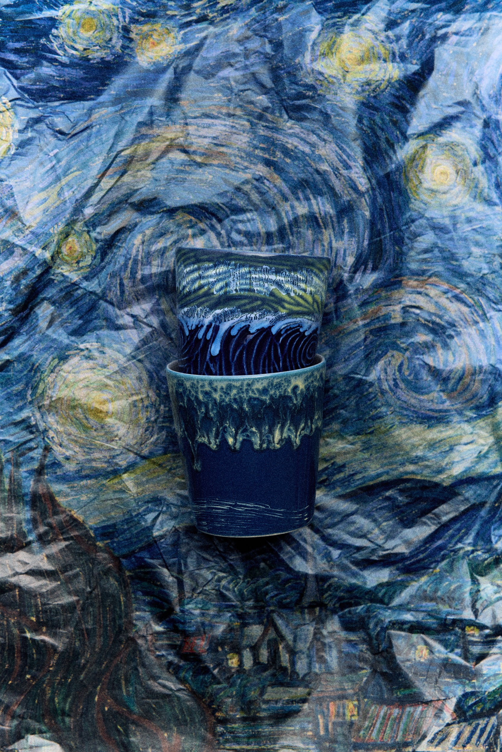 70s Ceramics: Van Gogh Coffee Mugs, Starry Night (2er Set)