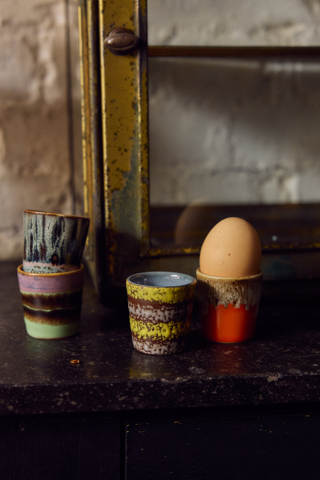 70s Ceramics – Eierbecher, Bright (4er-Set)