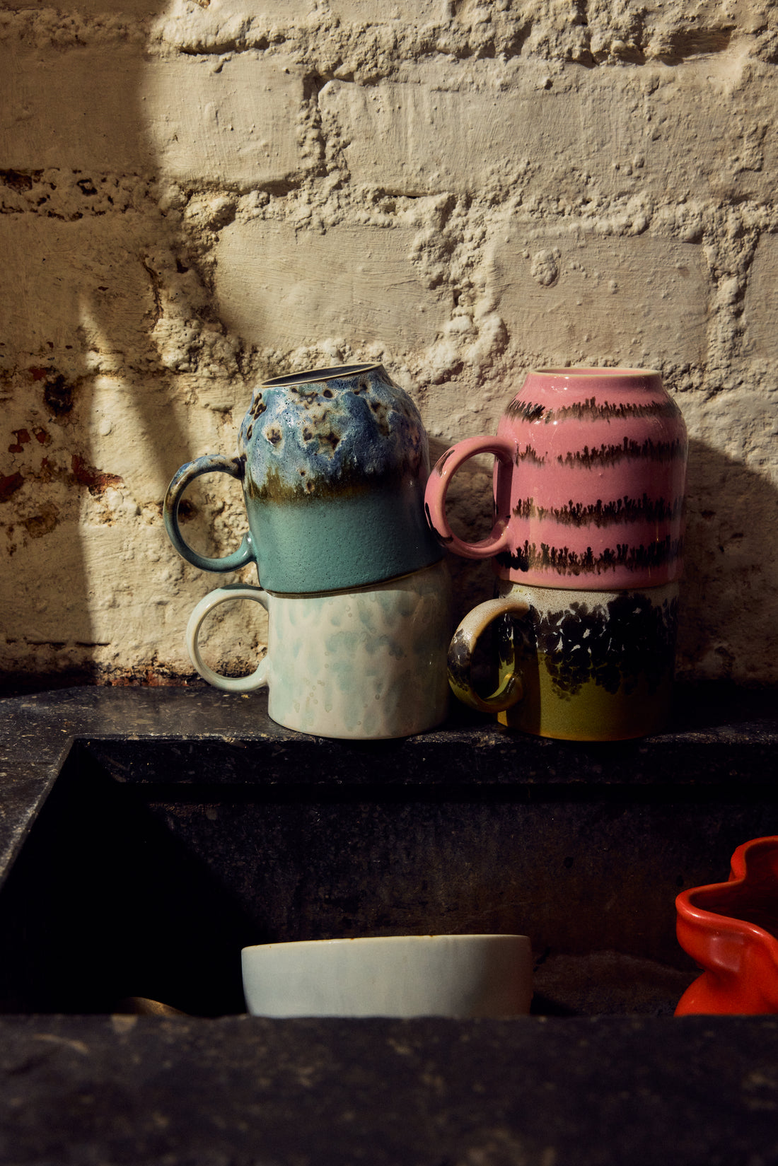 70s Ceramics – Café Mugs, Calming (set of 4)