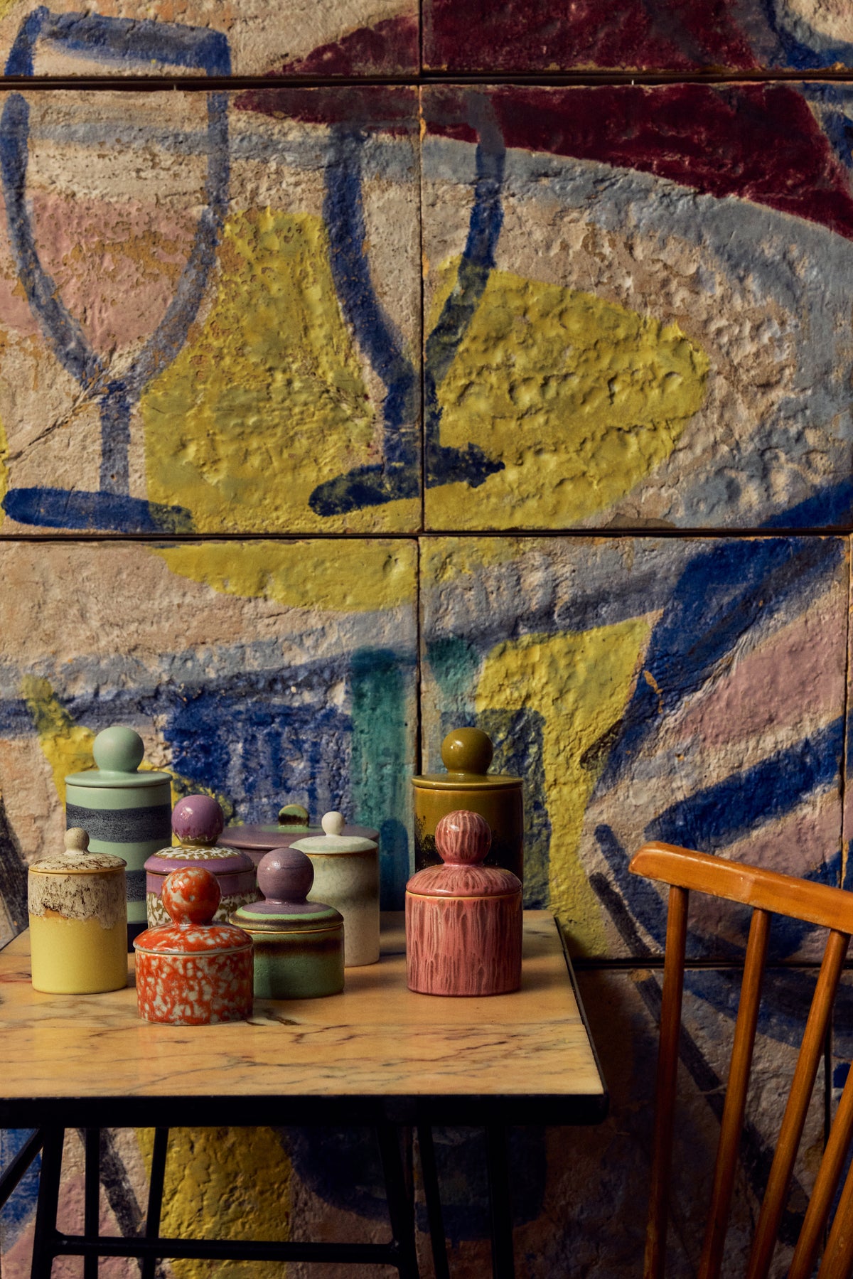 70s Ceramics – Kleine Vorratsdose, Rhubarb – HKLIVING – Ansicht 5