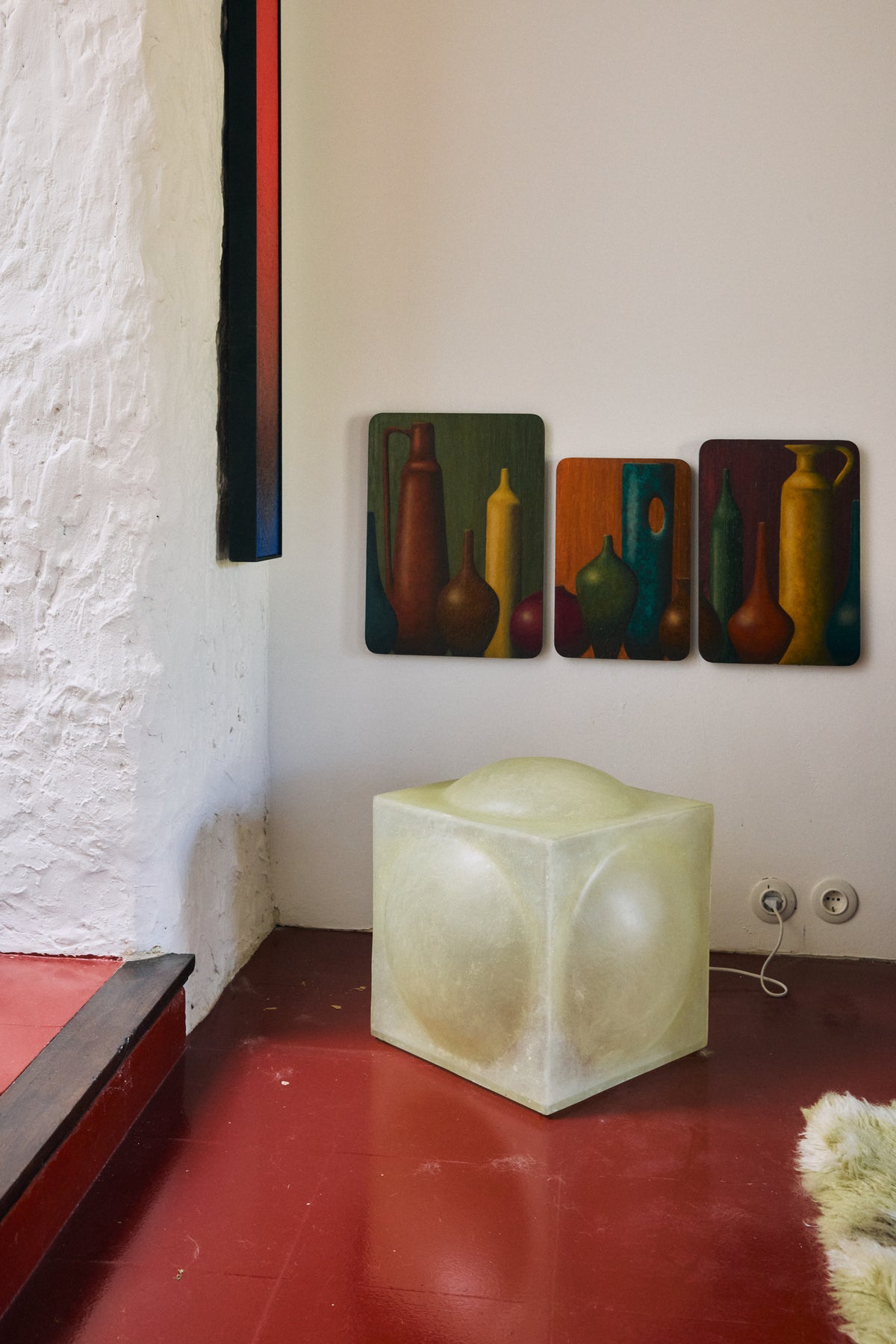Glassfibre Stehleuchte, Natur – HKLIVING – Ansicht 7