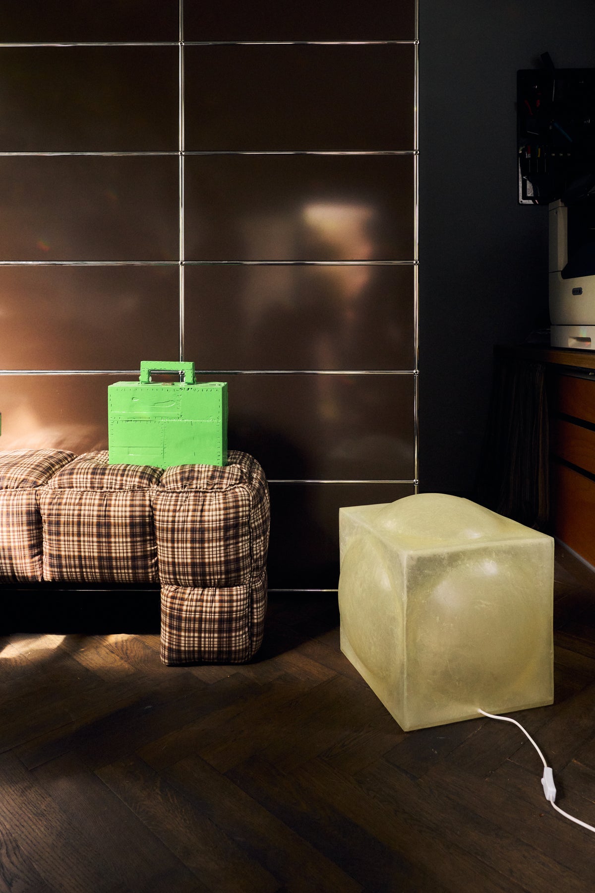 Glassfibre Stehleuchte, Natur – HKLIVING – Ansicht 8