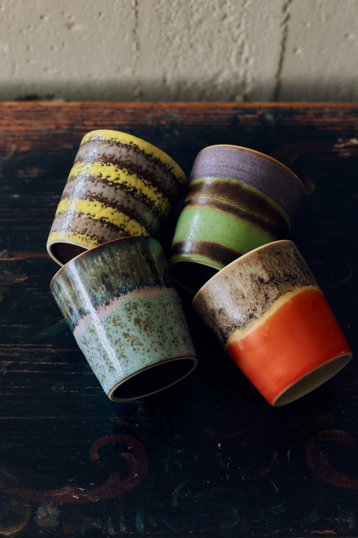 70s Ceramics – Kaffeetassen, Funky (4-Set) – HKLIVING – Ansicht 6
