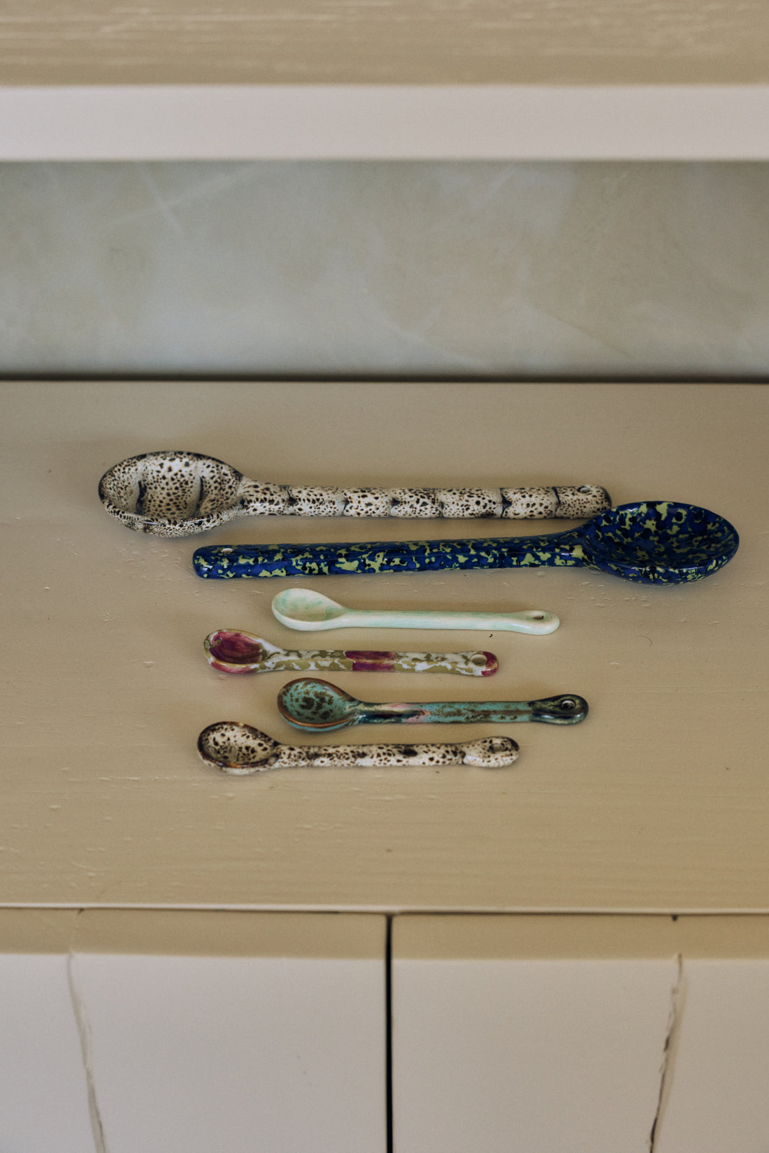70s Ceramics – Löffel M, Marine (4-Set)