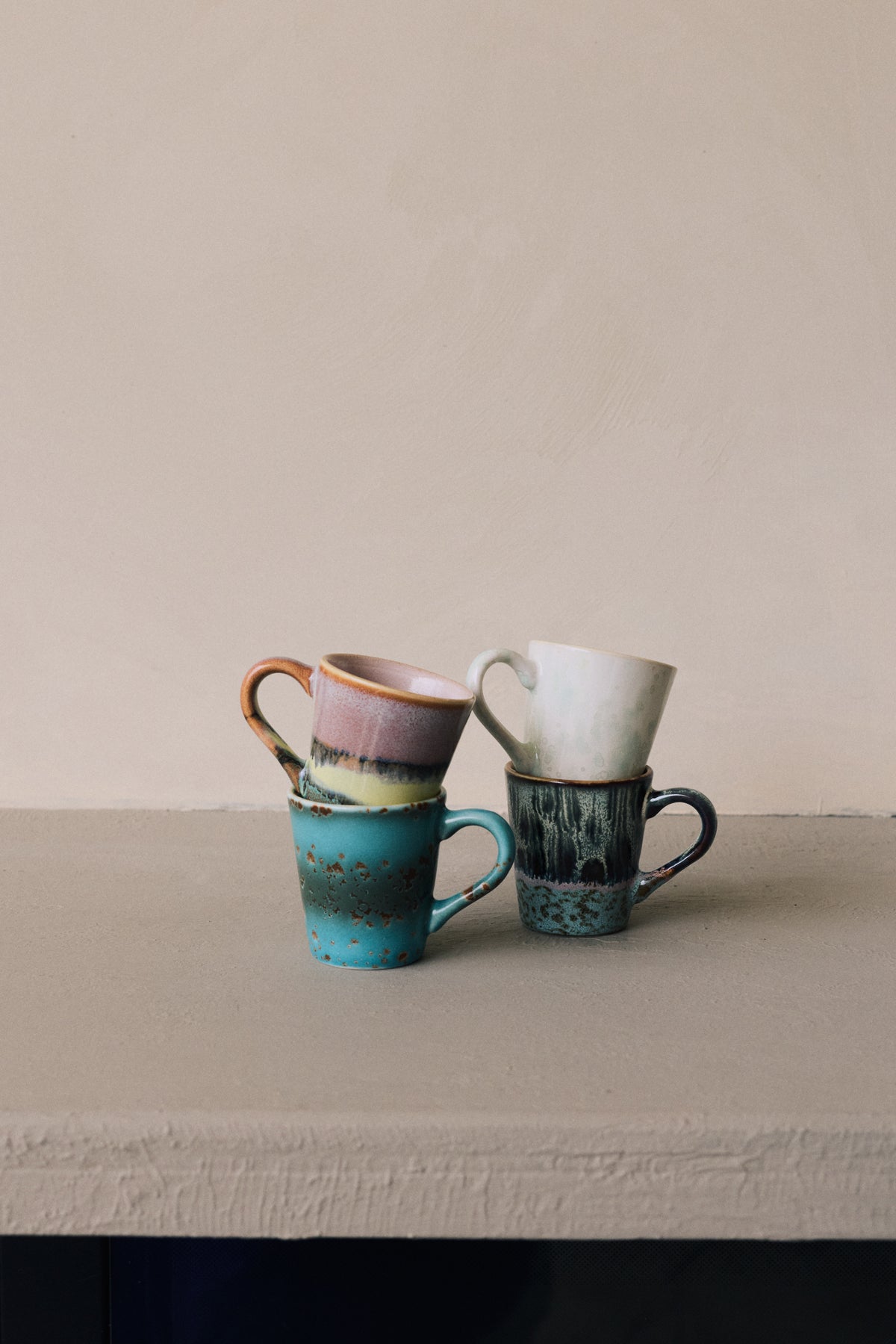 70s Ceramics – Espressotassen, Softness (4-Set) – HKLIVING – Ansicht 2