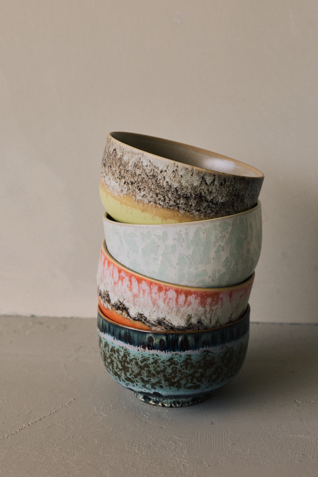 70s Ceramics – Nudelschalen, Sunset (4-Set)
