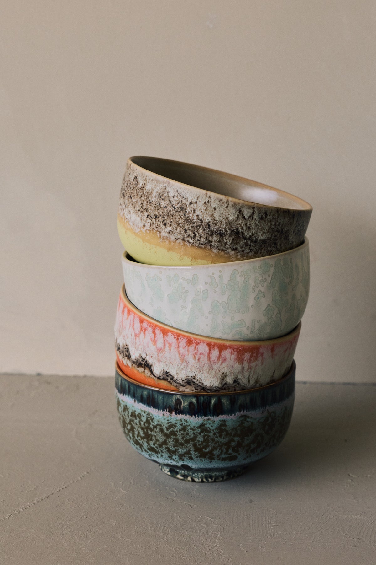 70s Ceramics – Noodle Bowls, Sunset (set of 4) – HKLIVING – view 2