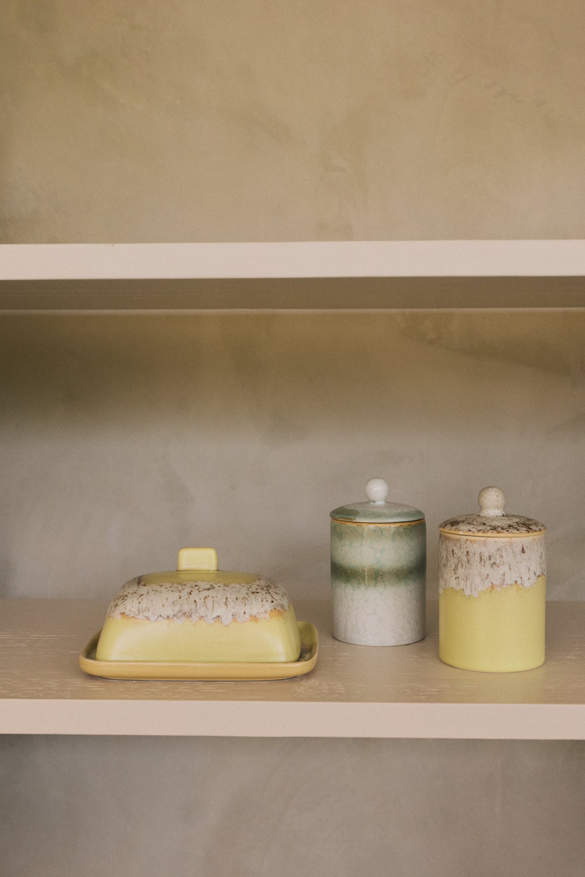 70s Ceramics – Butter Dish, Custard – HKLIVING – view 2