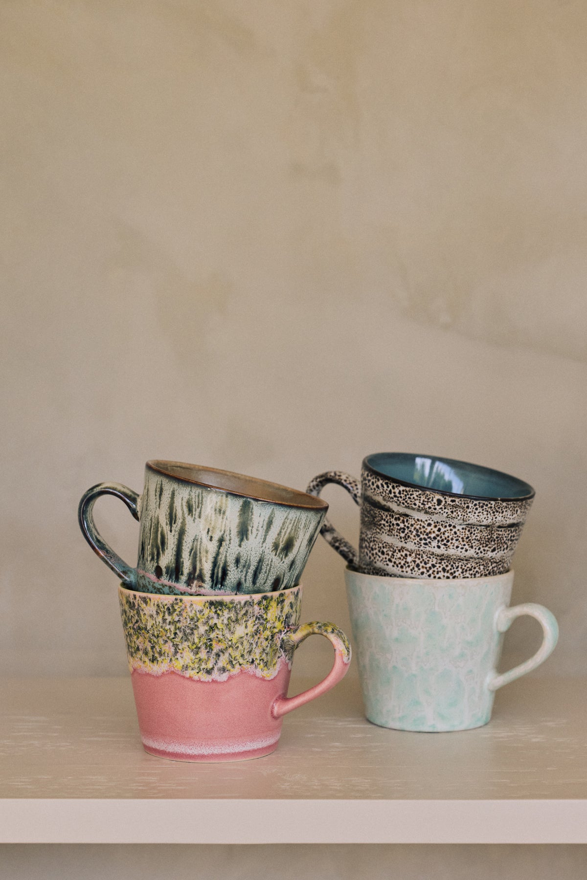70s Ceramics – Cappuccinotassen, Me-Time (4-Set) – HKLIVING – Ansicht 2