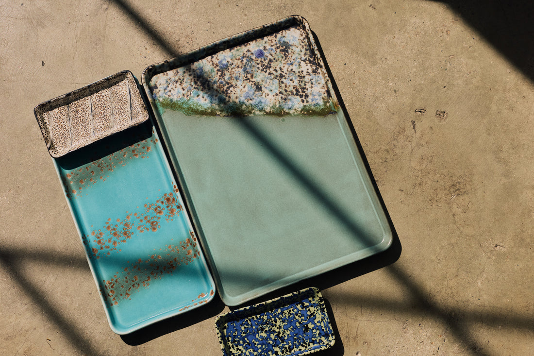 70s Ceramics – Large Tray, Agave