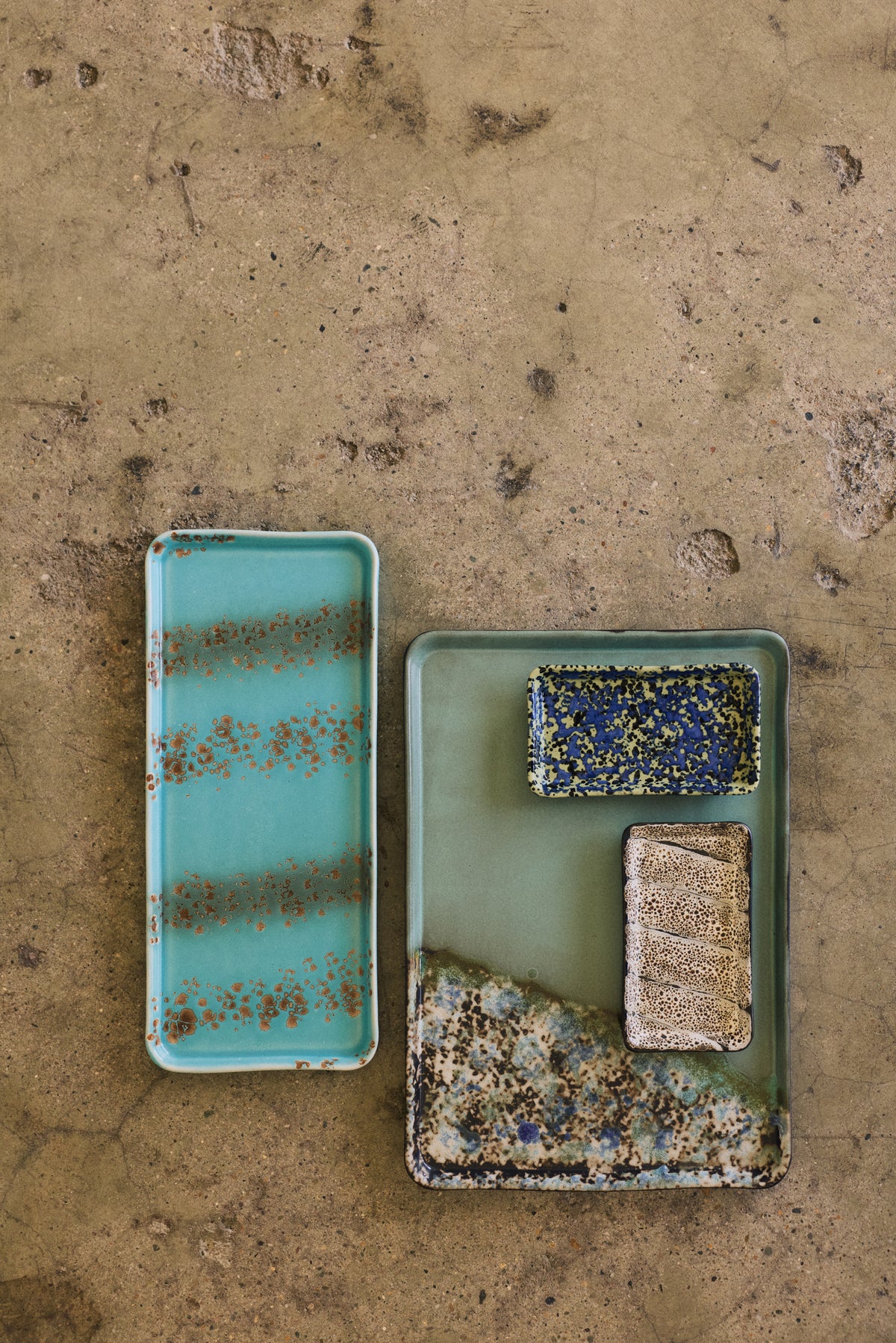 70s Ceramics – Großes Tablett, Agave – HKLIVING – Ansicht 2