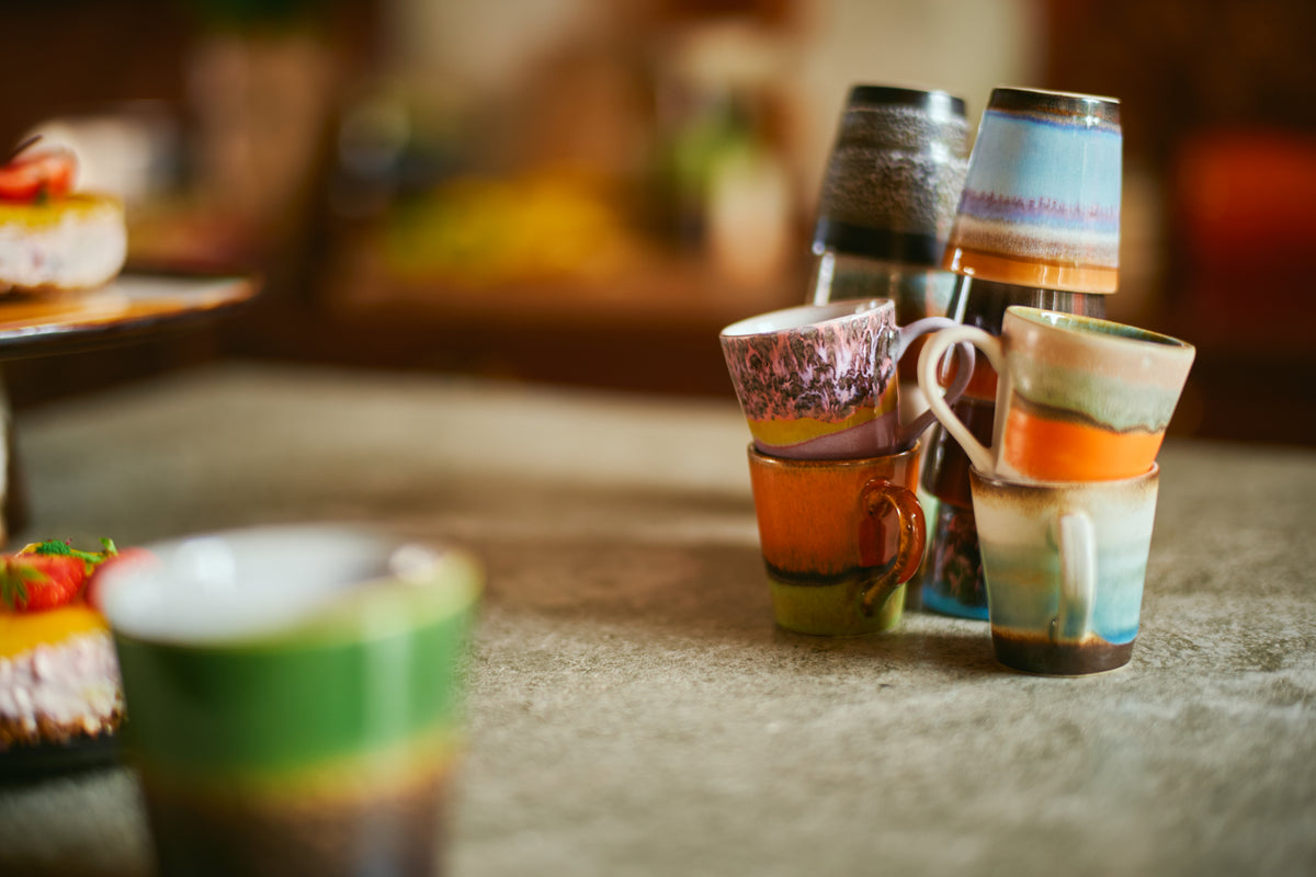 70s Ceramics – Espressotassen, Retro (4-Set) – HKLIVING – Ansicht 4