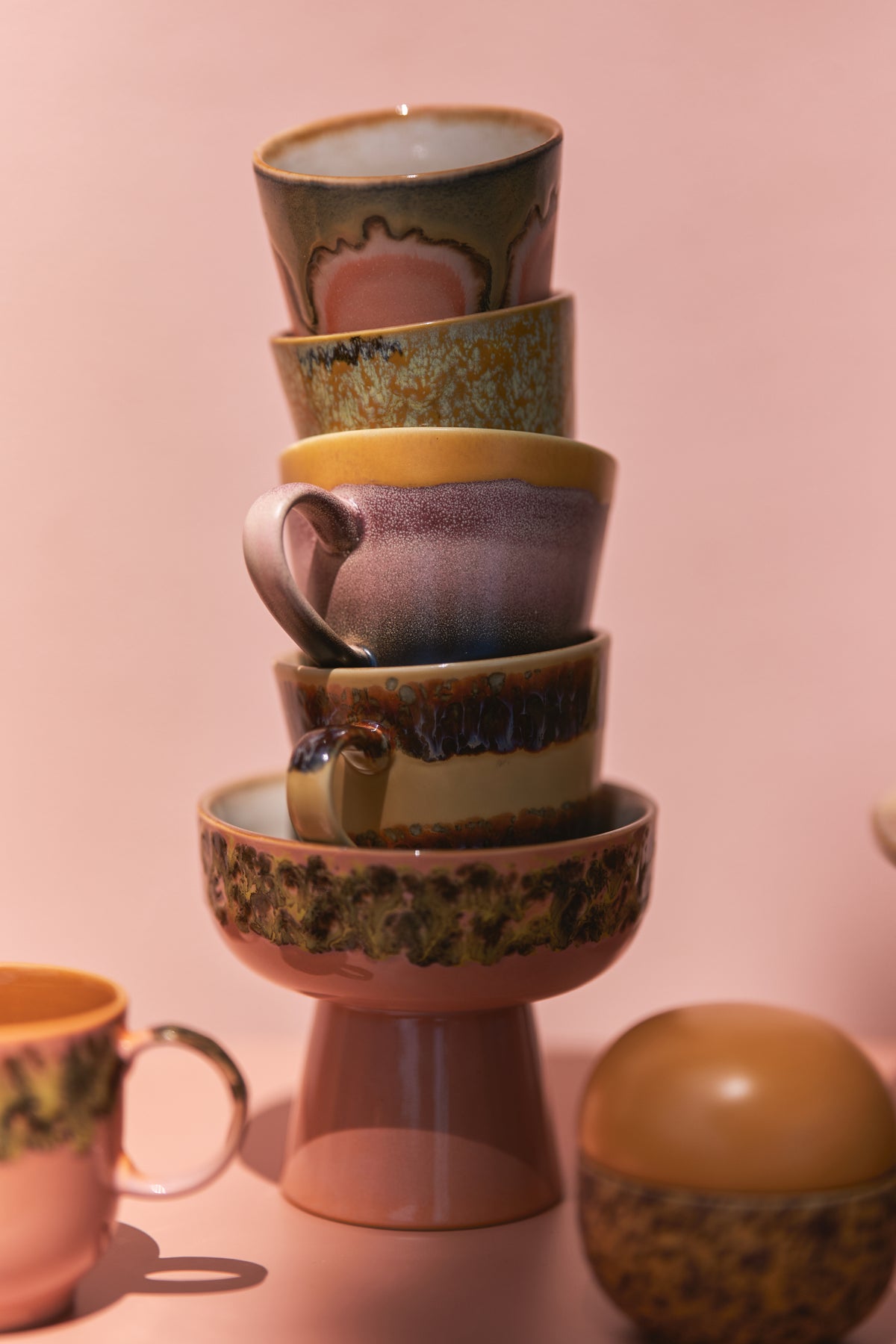 70s Ceramics – Cappuccinotassen, Vista (4-Set) – HKLIVING – Ansicht 6