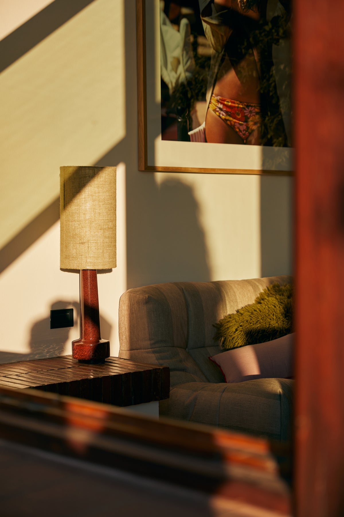 Jute Zylinder-Lampenschirm – HKLIVING – Ansicht 6