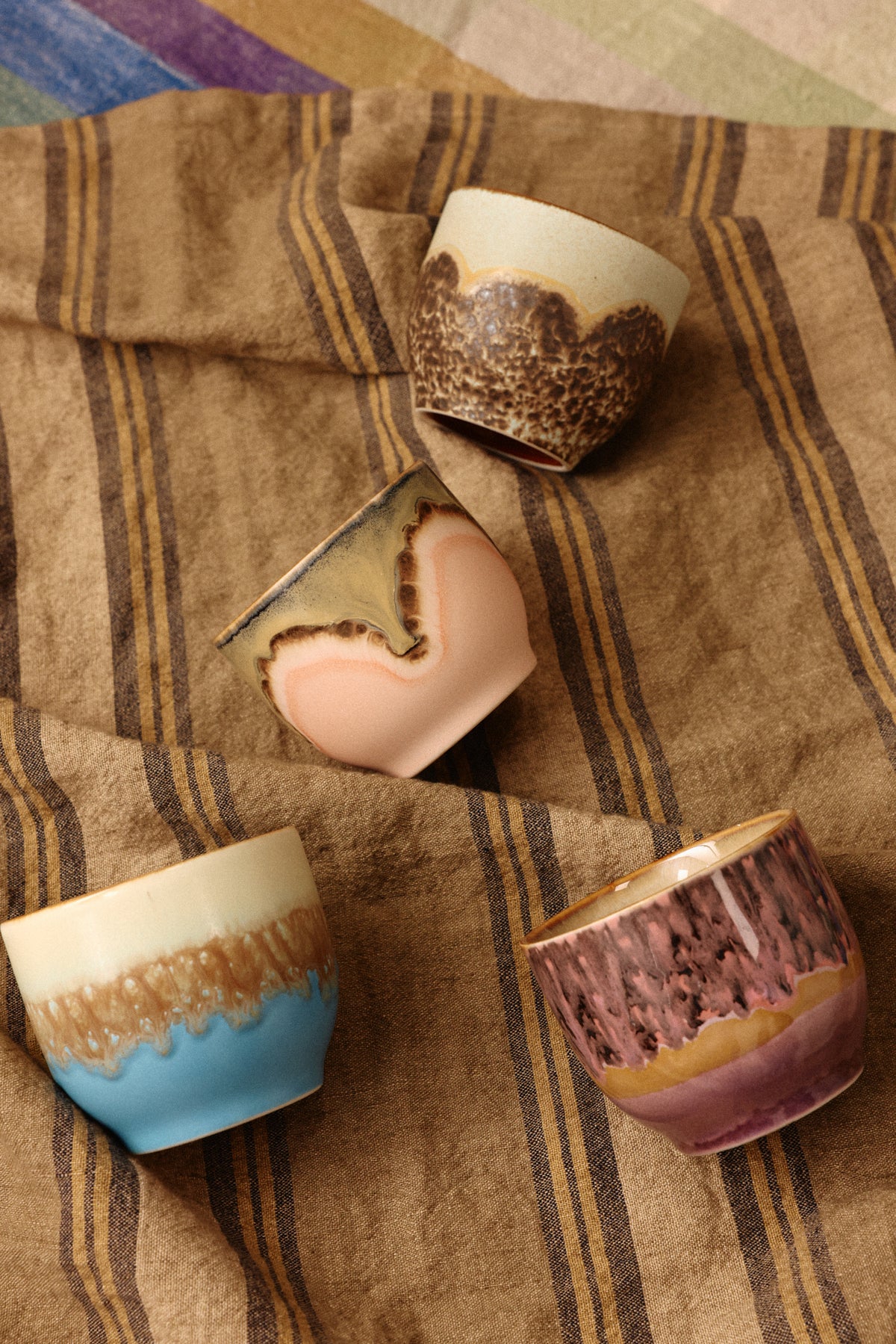 70s Ceramics – Cafétassen, Lagoon (4-Set) – HKLIVING – Ansicht 2