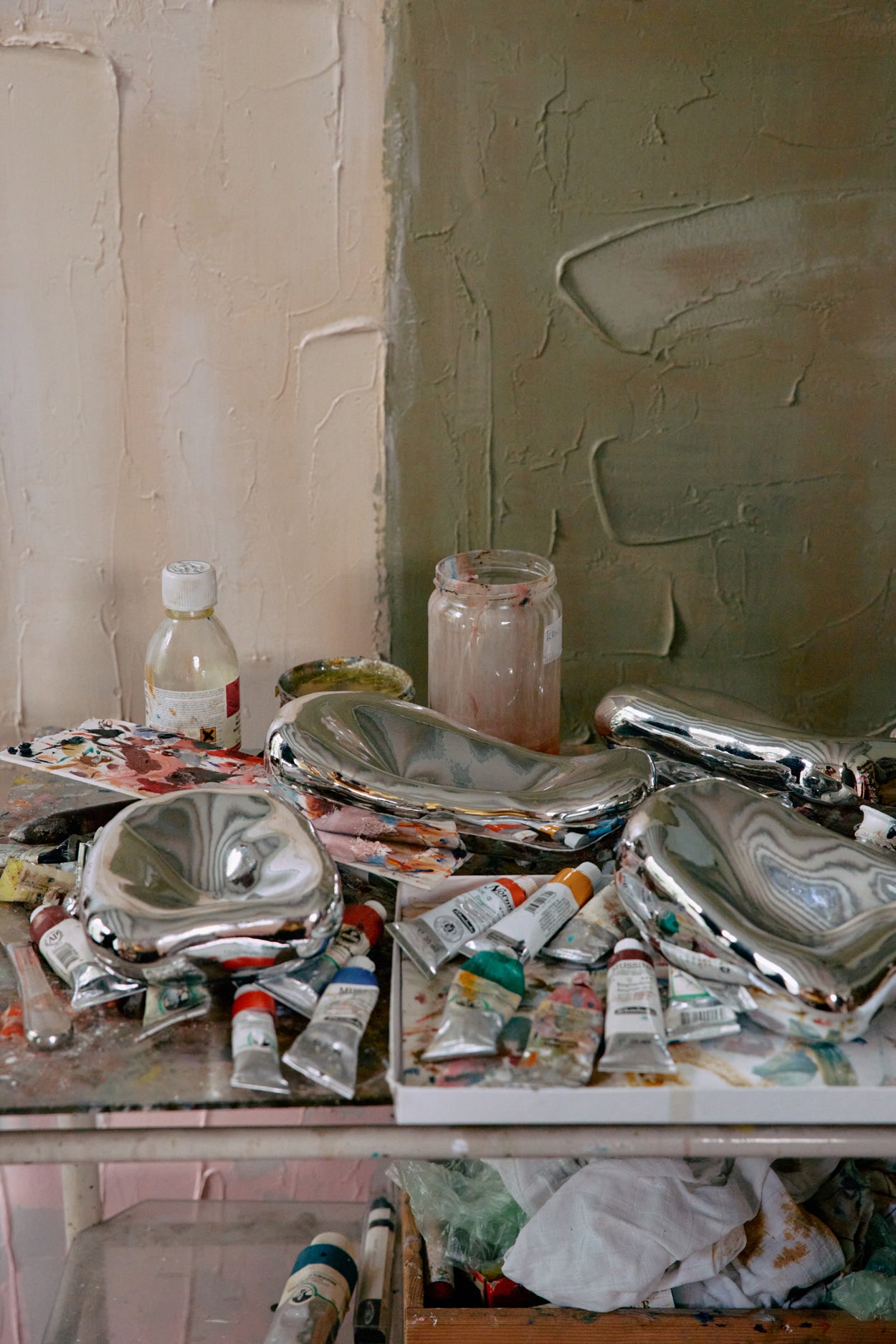 Glass sculpture chrome no.3