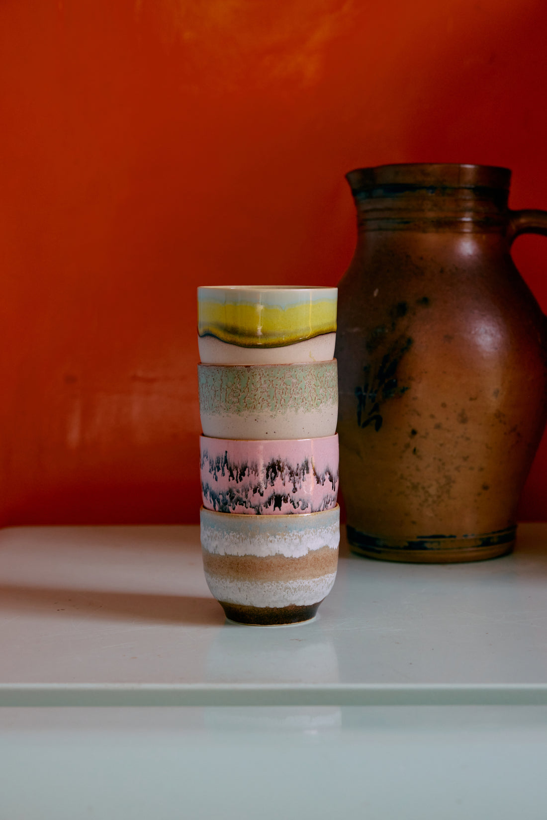 70s Ceramics – Café Cups, Deco (set of 4)