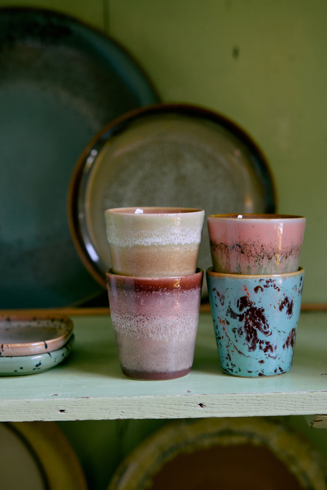 70s Ceramics – Ristrettotassen, Futurism (4er-Set)