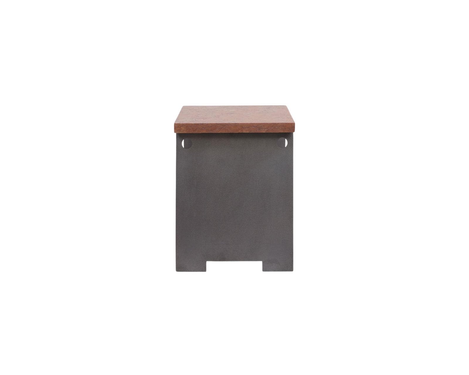 64 Plinth - Blackened Steel / Red Negrais Decor by Frama