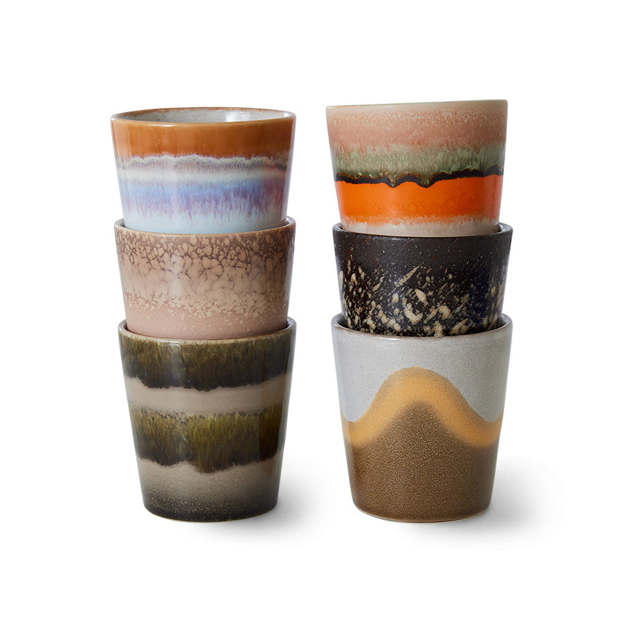 70s Ceramics – Kaffeetassen, Elements (6-Set)