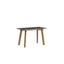Untreated beech frame. Stone grey laminate tabletop. Water-based lacquered edge