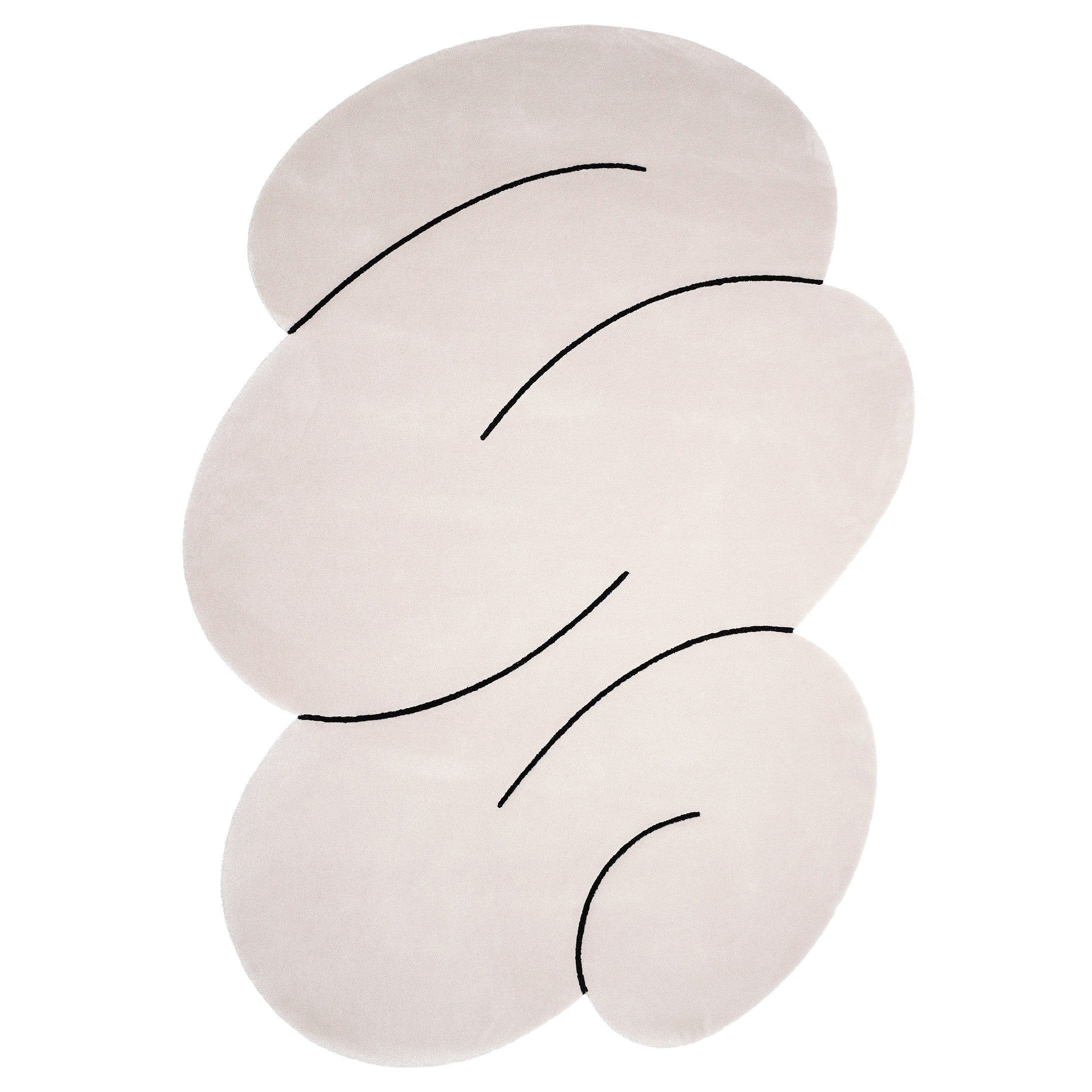 Cloud Gray Squiggle Rug