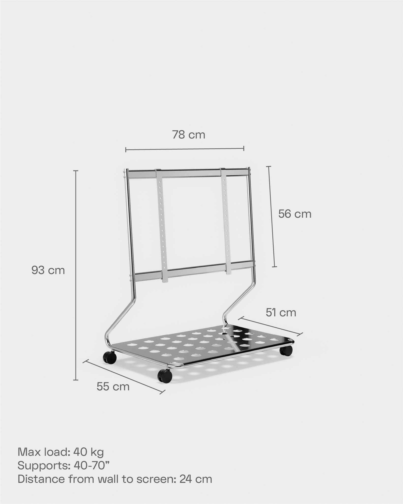 Disco TV Stand - Chrome