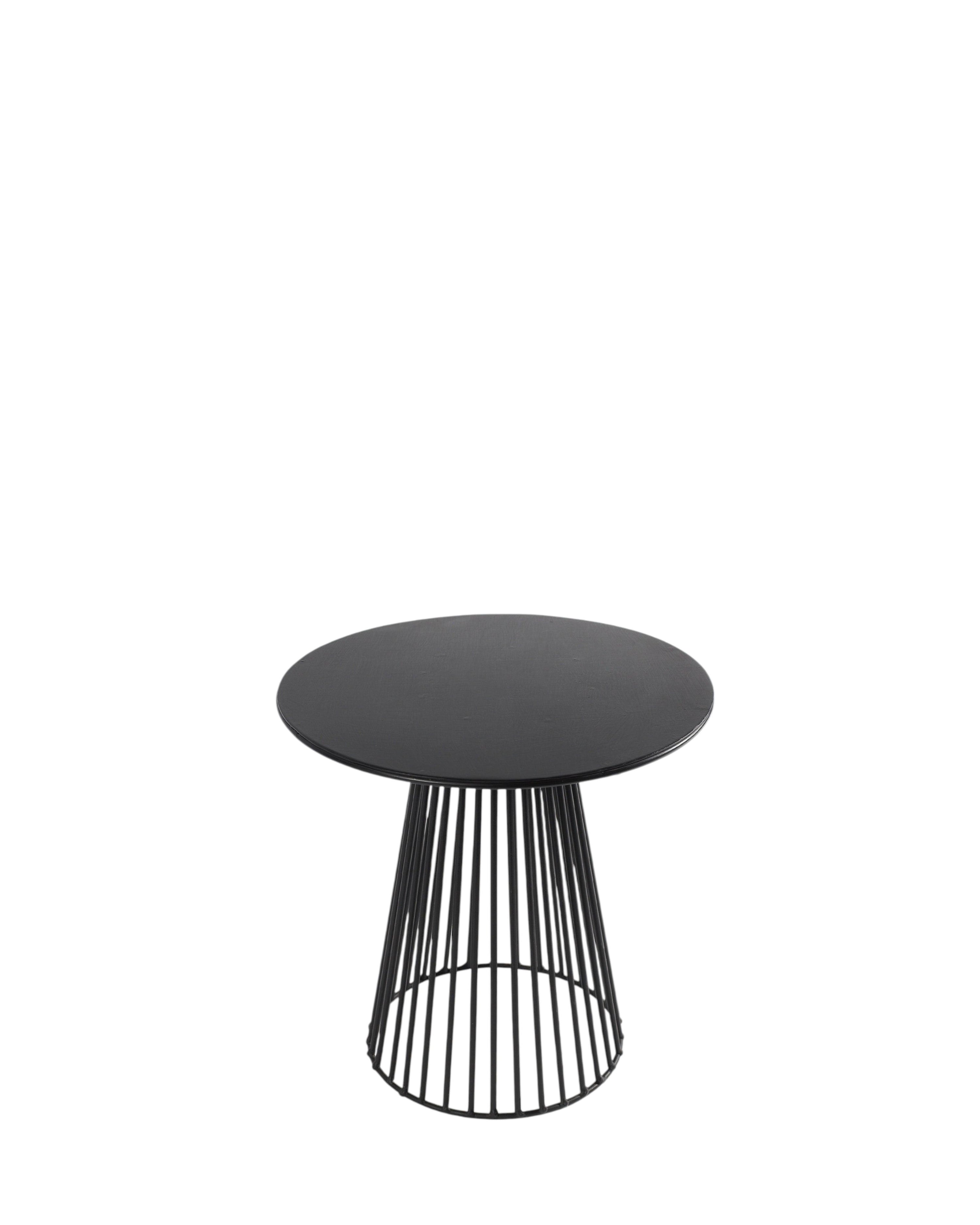 Bistrot Table Garbo 30 Round Black Metal Sculptures