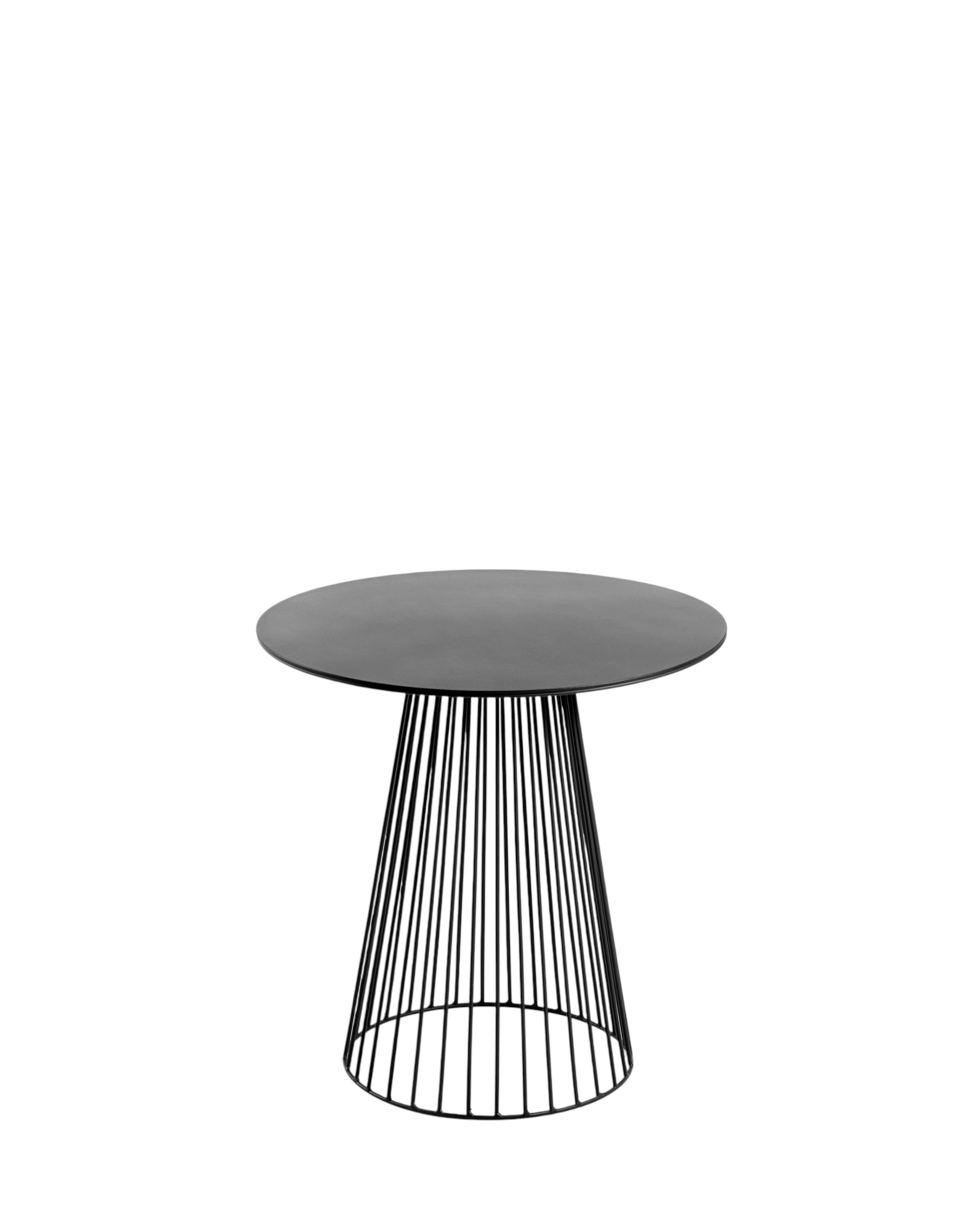 Bistrot Table Garbo 40 Round Black Metal Sculptures