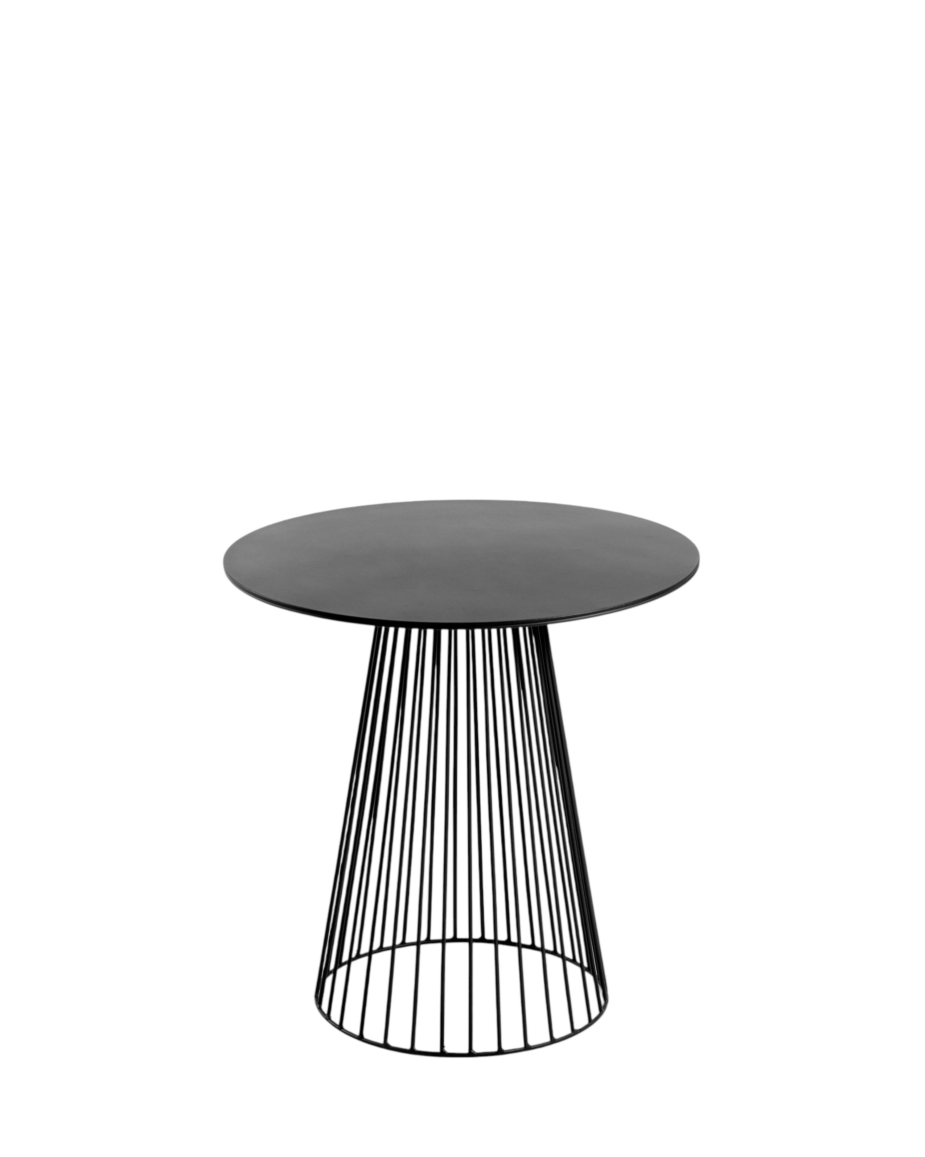 Bistrot Table Garbo 50 Round Black Metal Sculptures