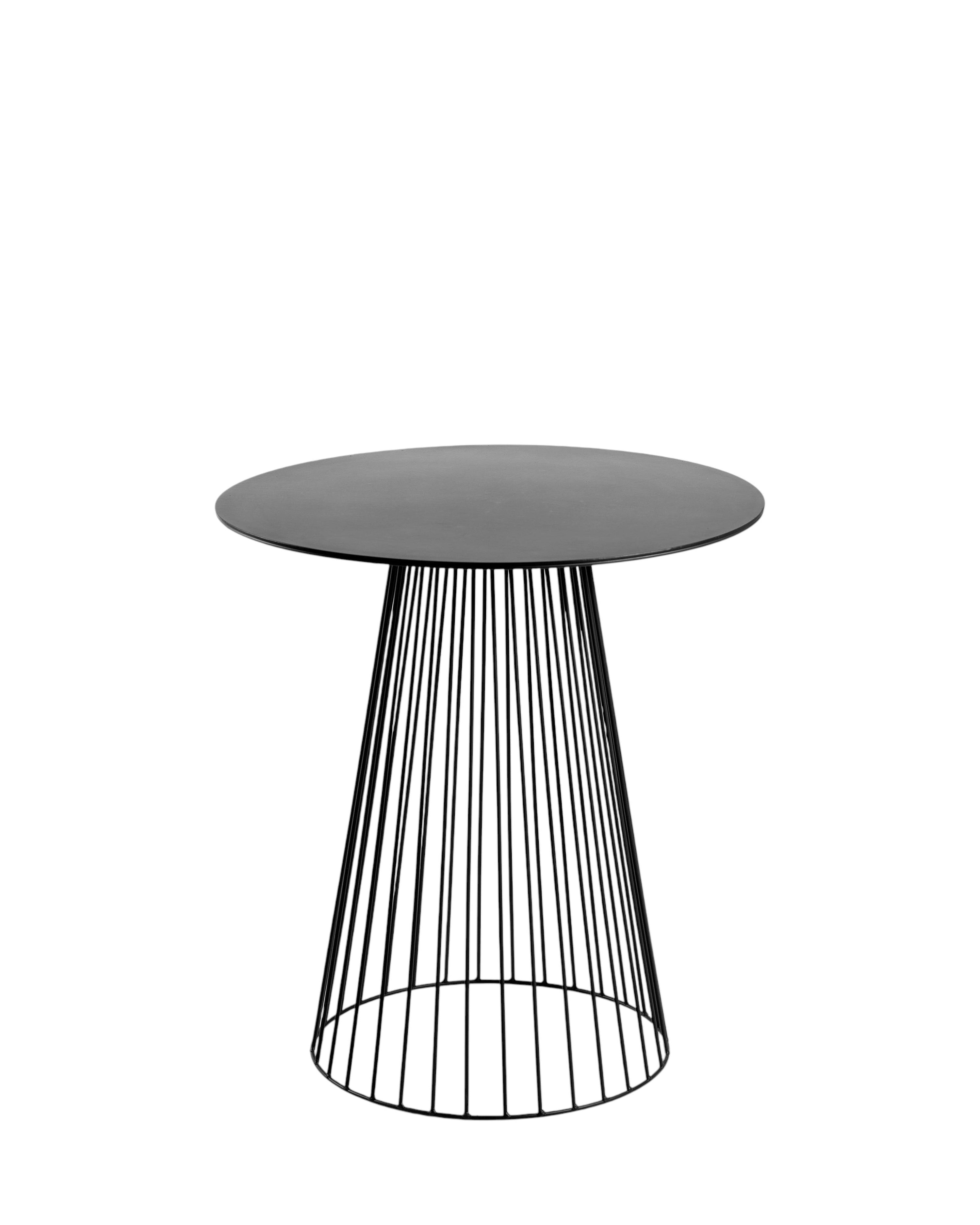 Bistrot Table Garbo 65 Round Black Metal Sculptures