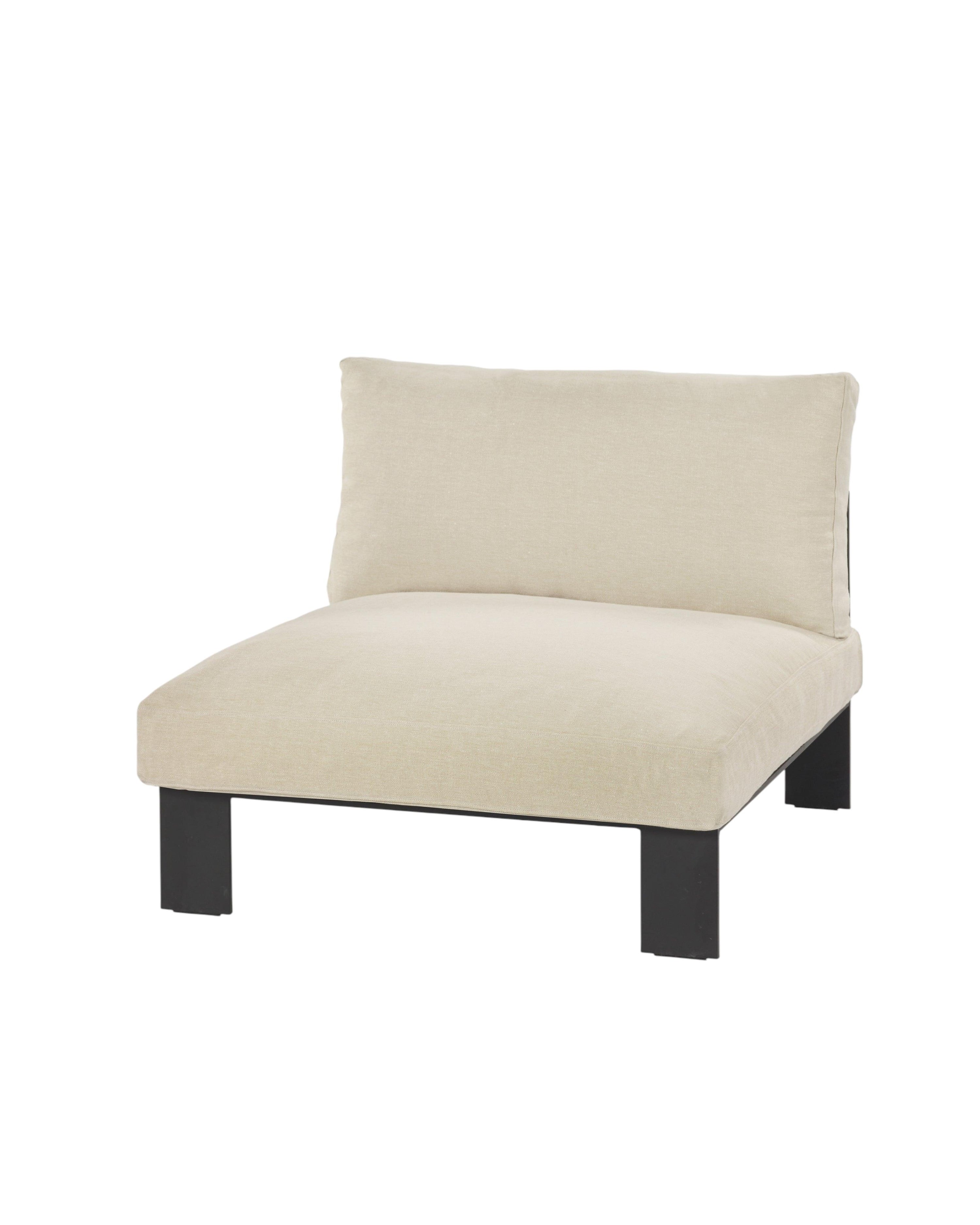 Bench One Seater incl. Cushion Outdoor Beige