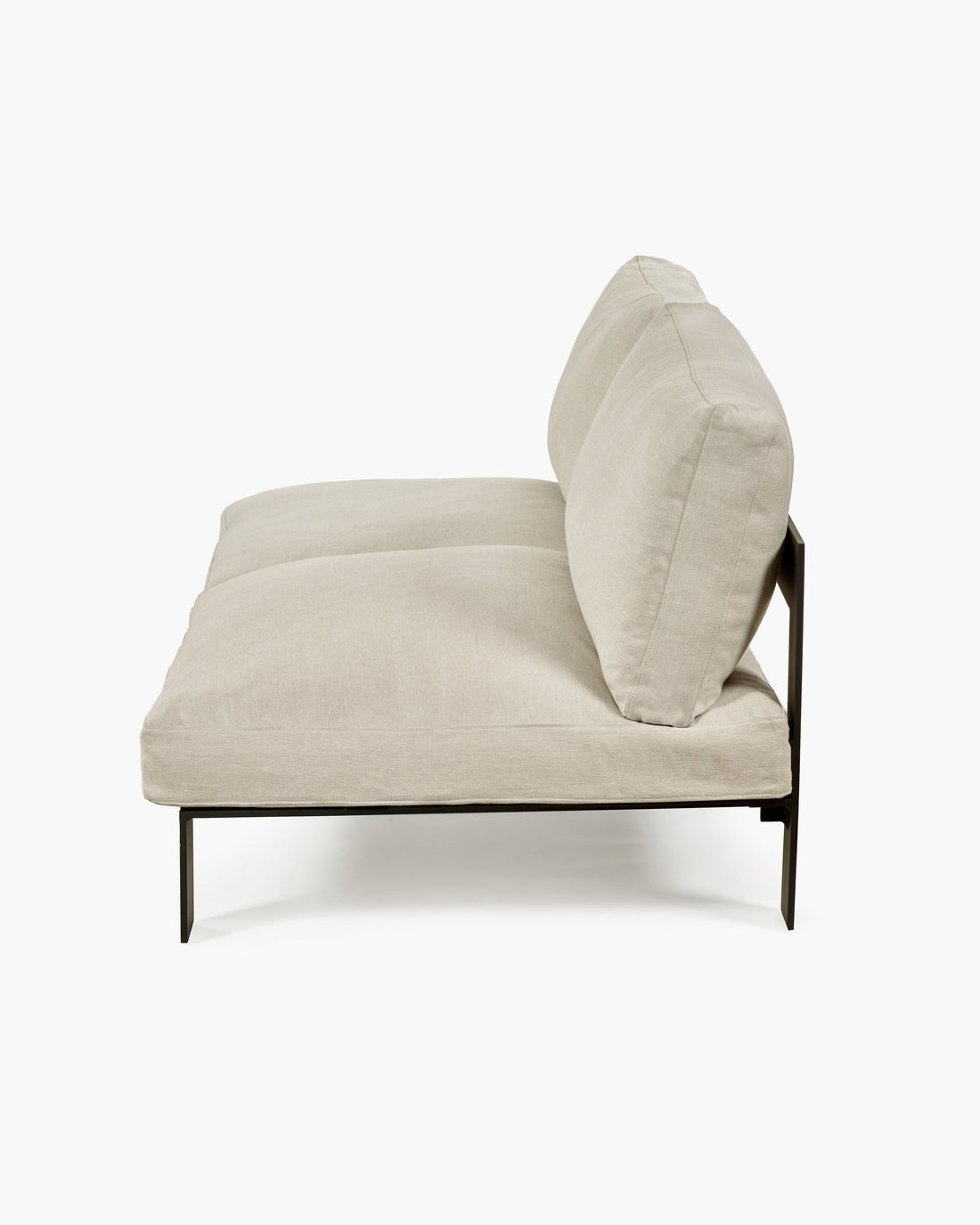 Bench Two Seater incl. Cushion Outdoor Beige