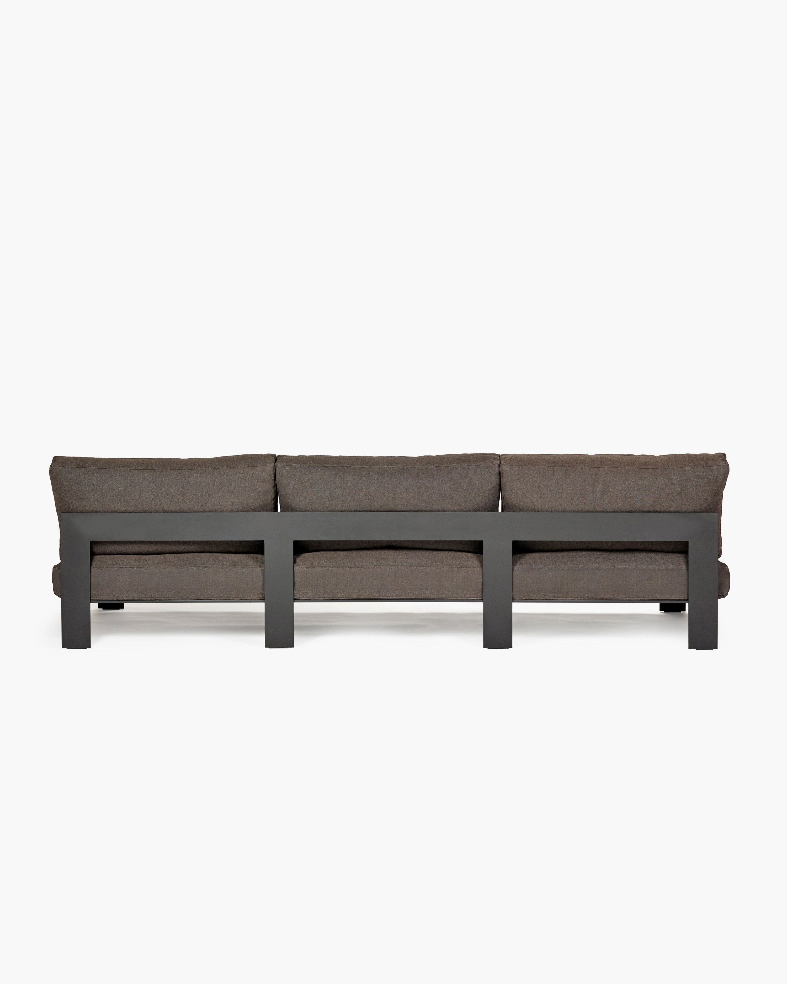 Bench Three Seater incl. Cushion Outdoor Umber