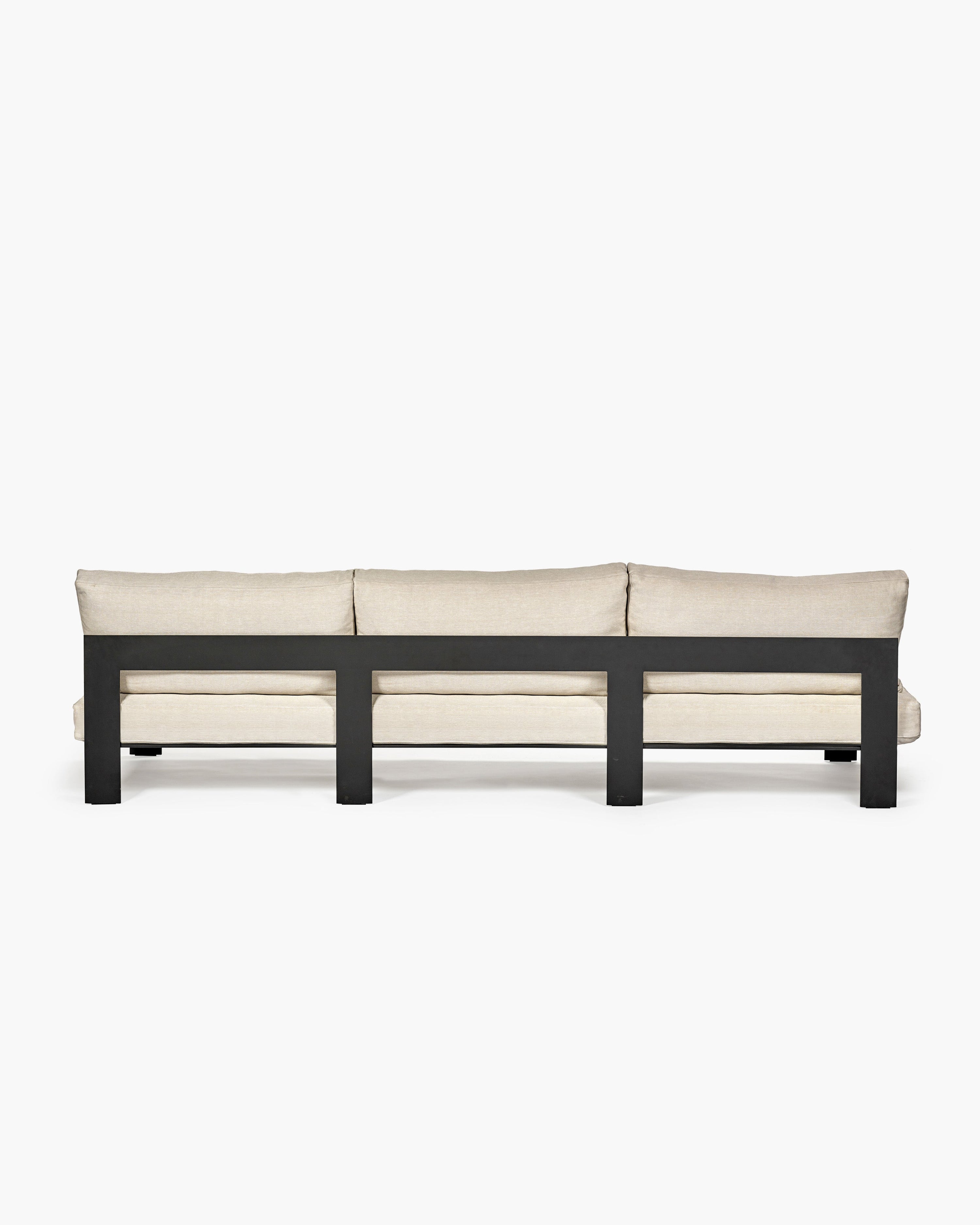 Bench Three Seater incl. Cushion Outdoor Beige