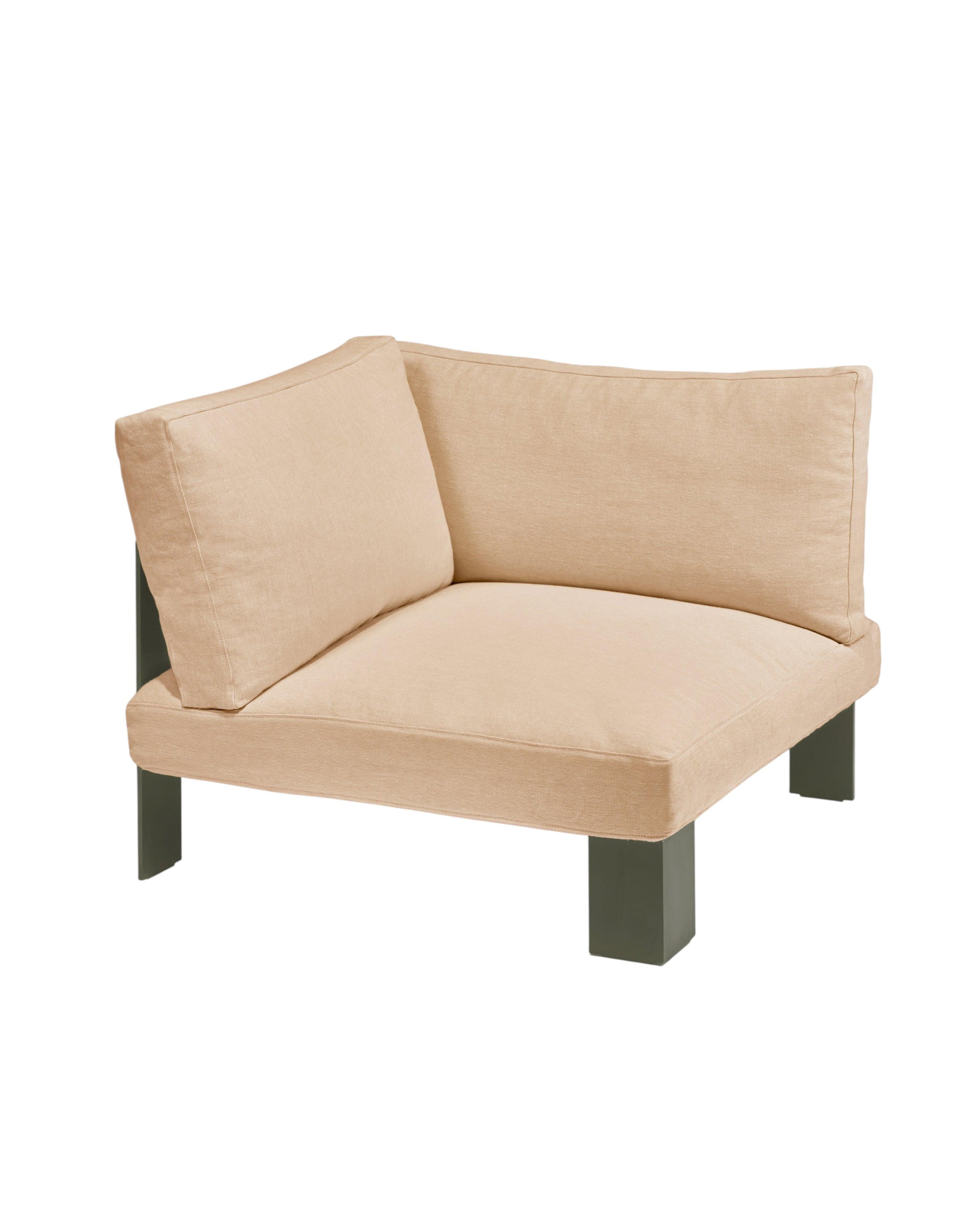 Bench Corner Seat incl. Cushion Indoor Apricot