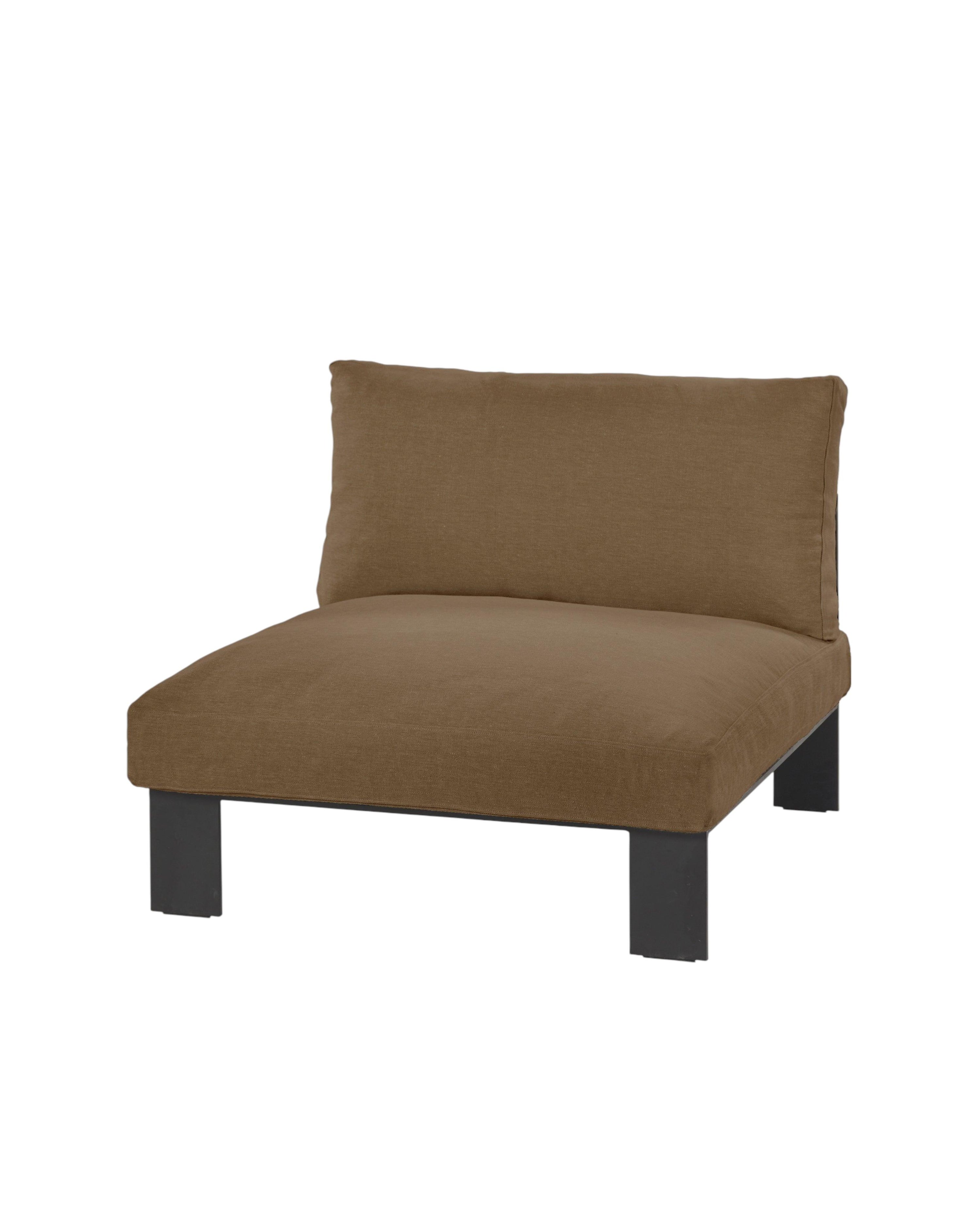 Bench One Seater incl. Cushion Outdoor Camel