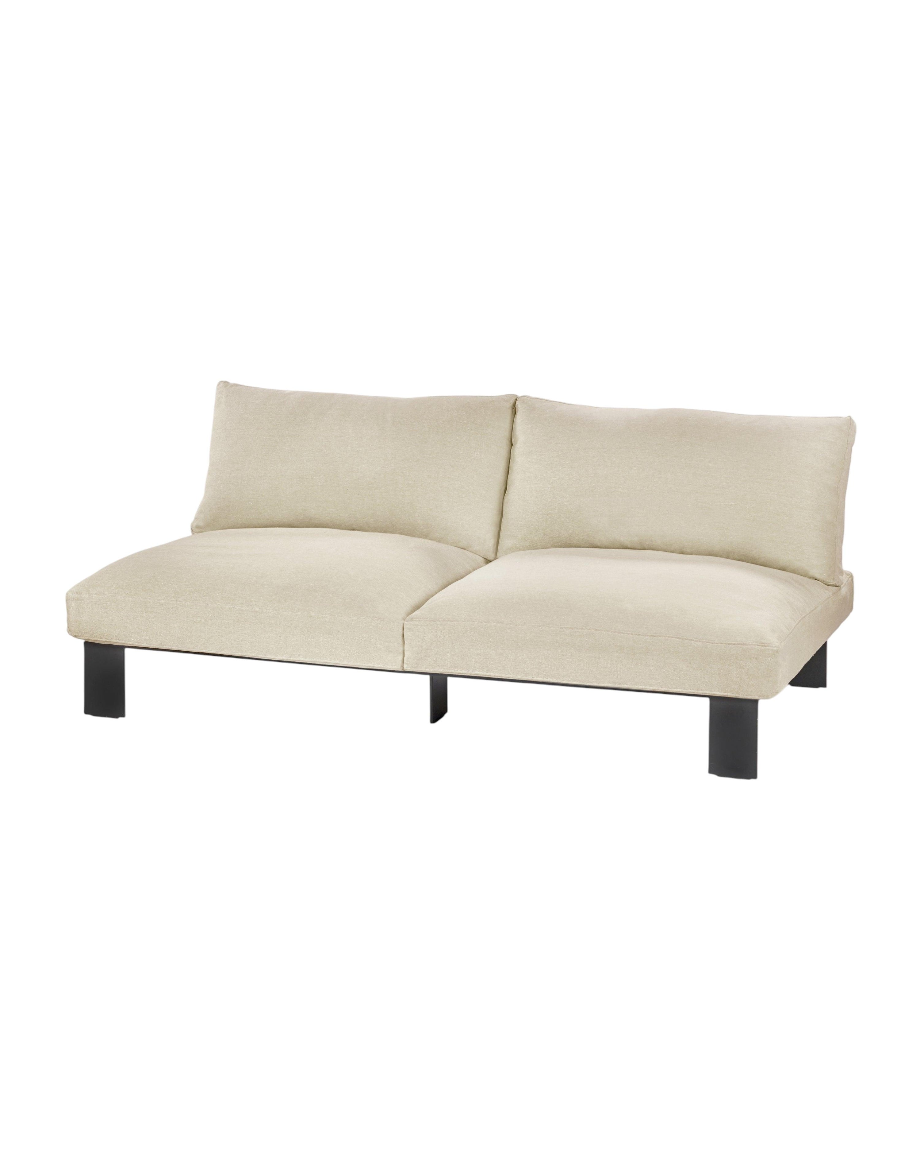 Bench Two Seater incl. Cushion Outdoor Chalk