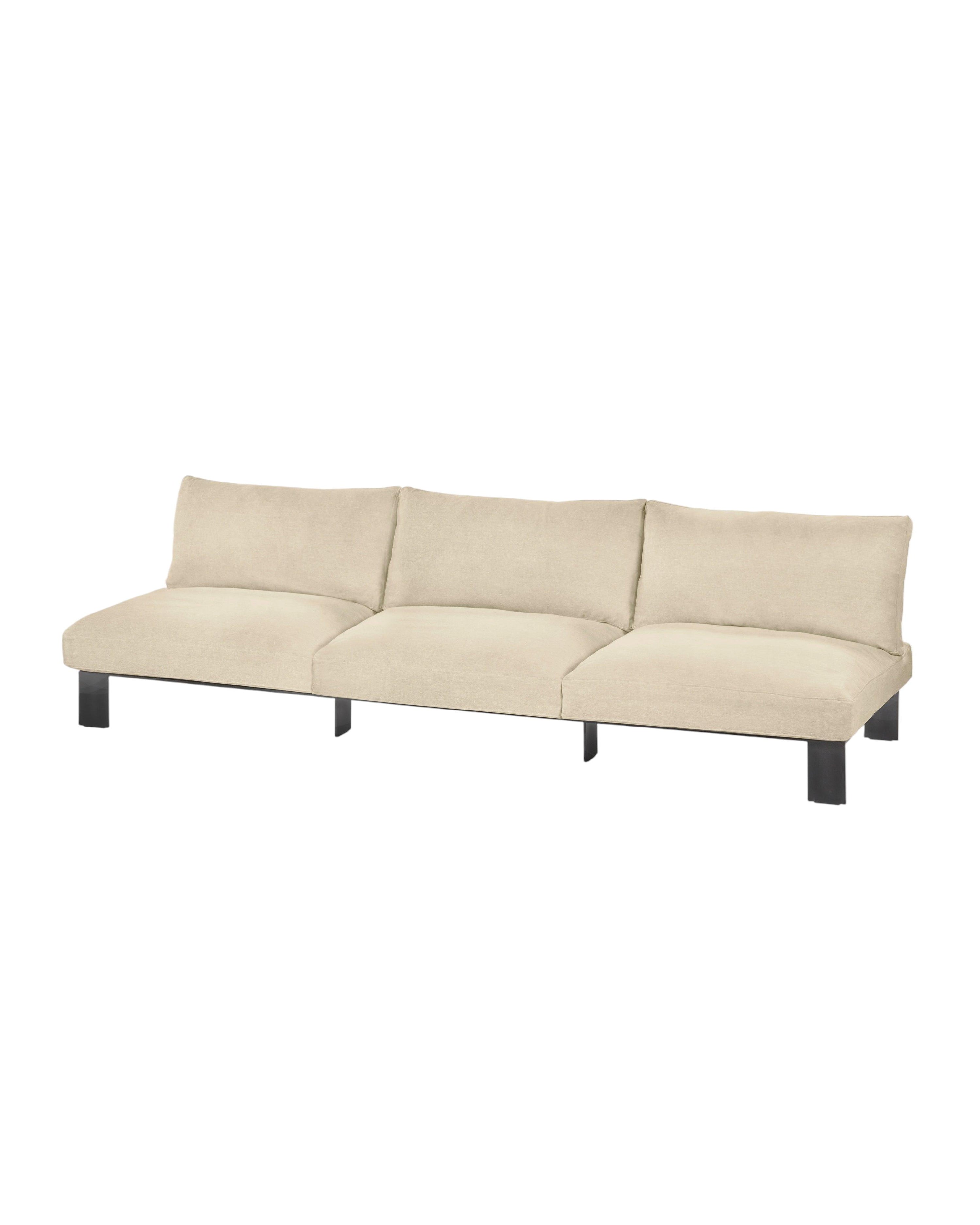 Bench Three Seater incl. Cushion Indoor Natural