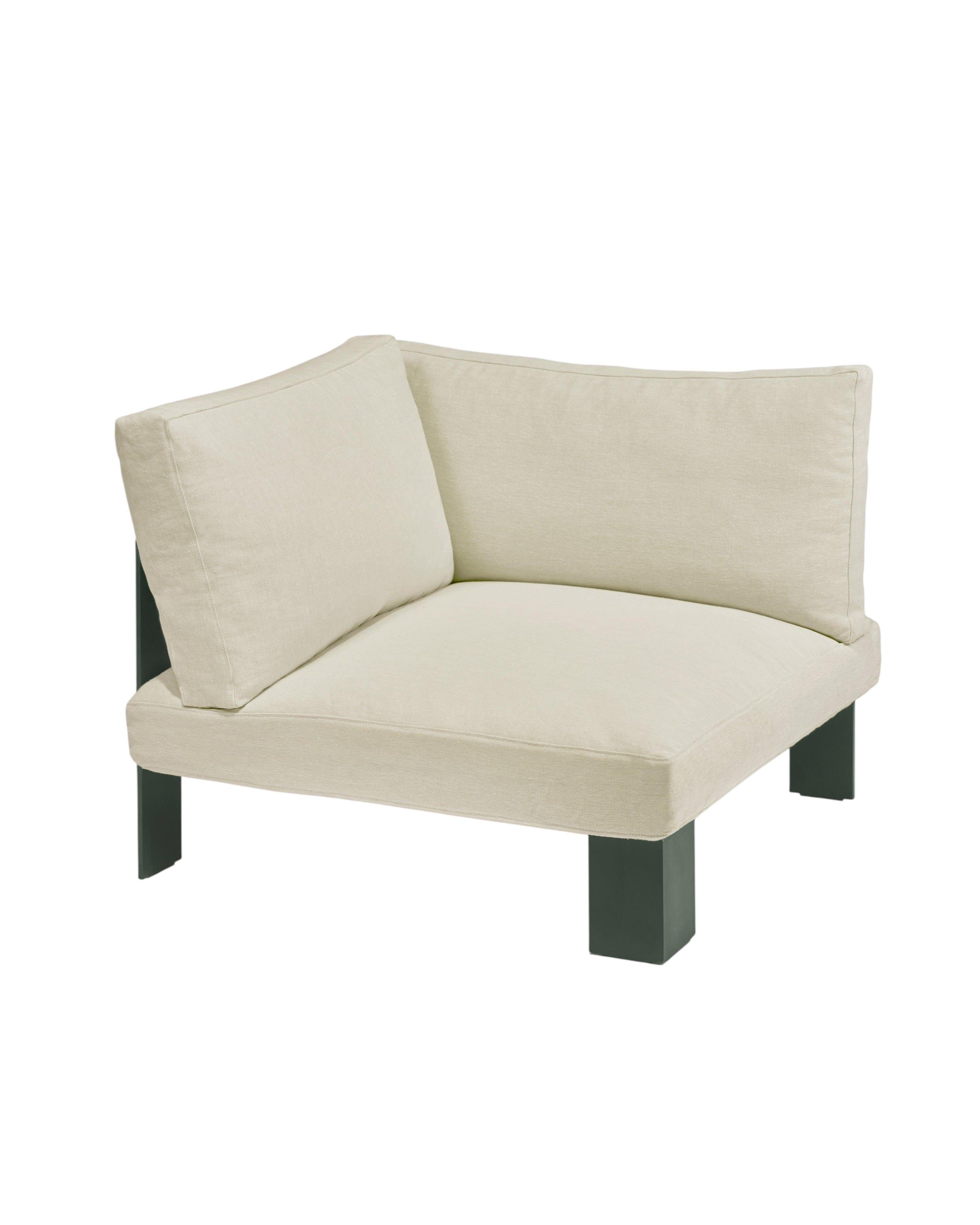 Bench Corner Seat incl. Cushion Outdoor Chalk