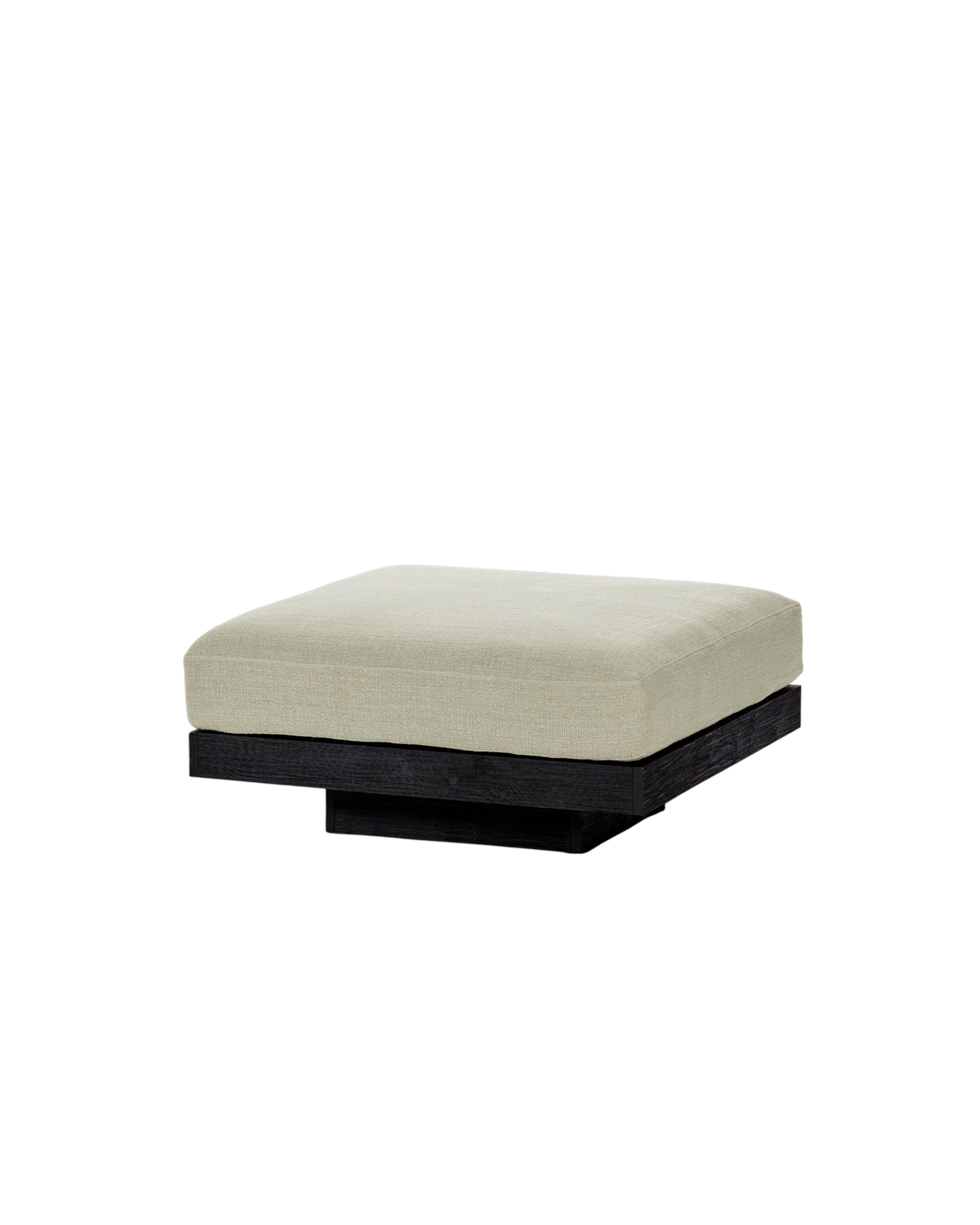 Ottoman incl. Cushion Indoor Sand – Black Rudolph