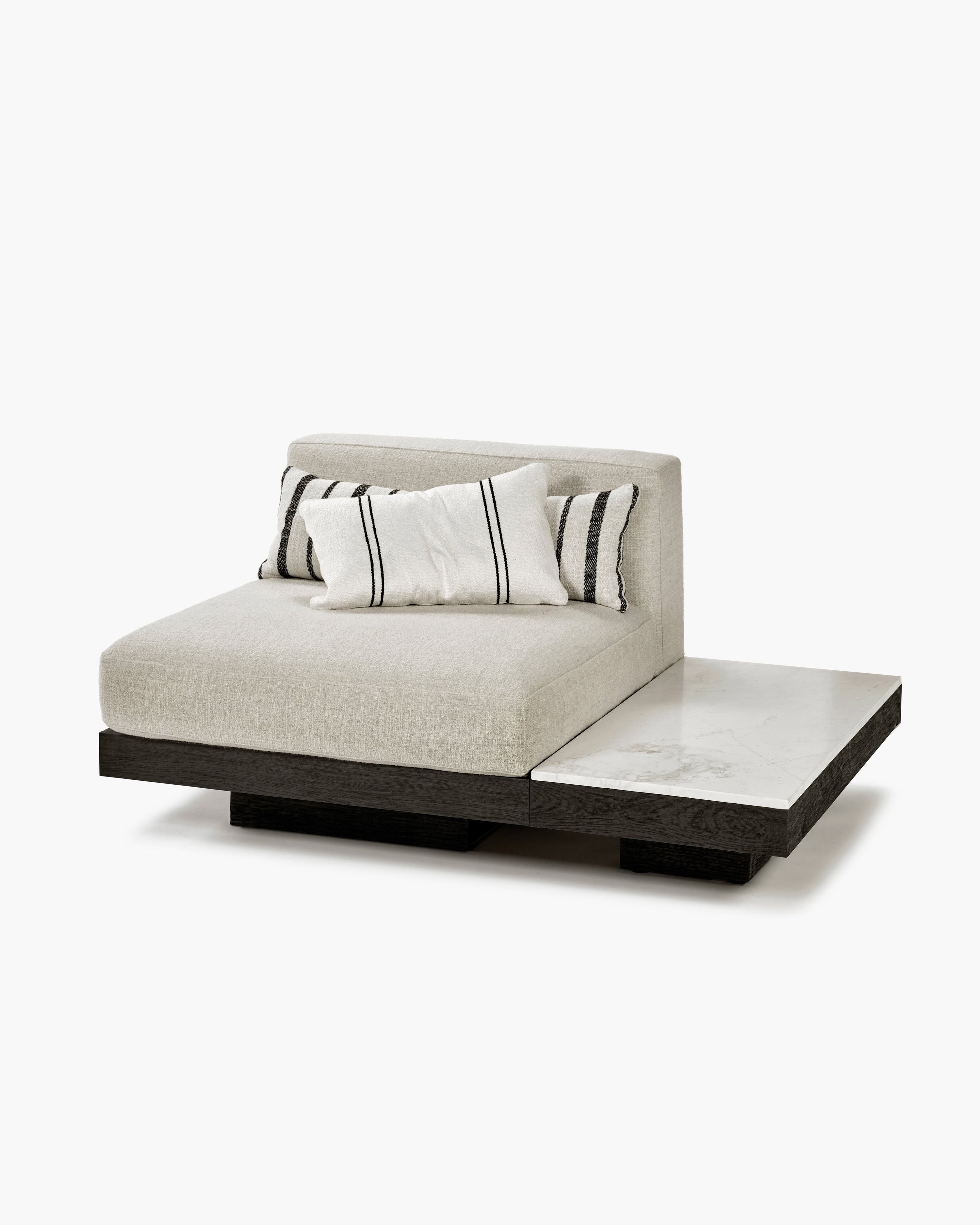 Bench One Seater incl. Cushion Indoor Bone – Black Rudolph